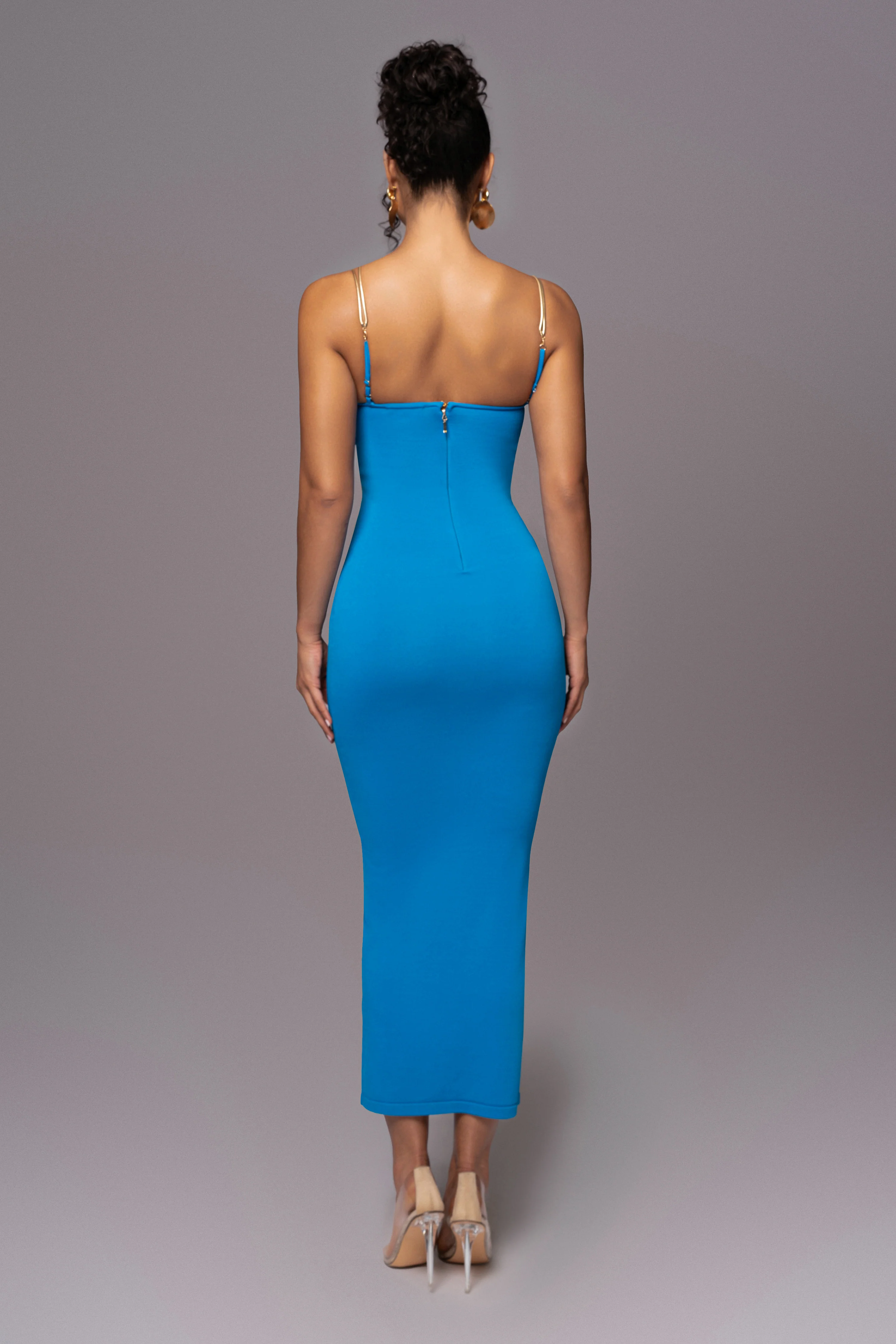 Aqua La Lune Drape Midi Dress - Image 14