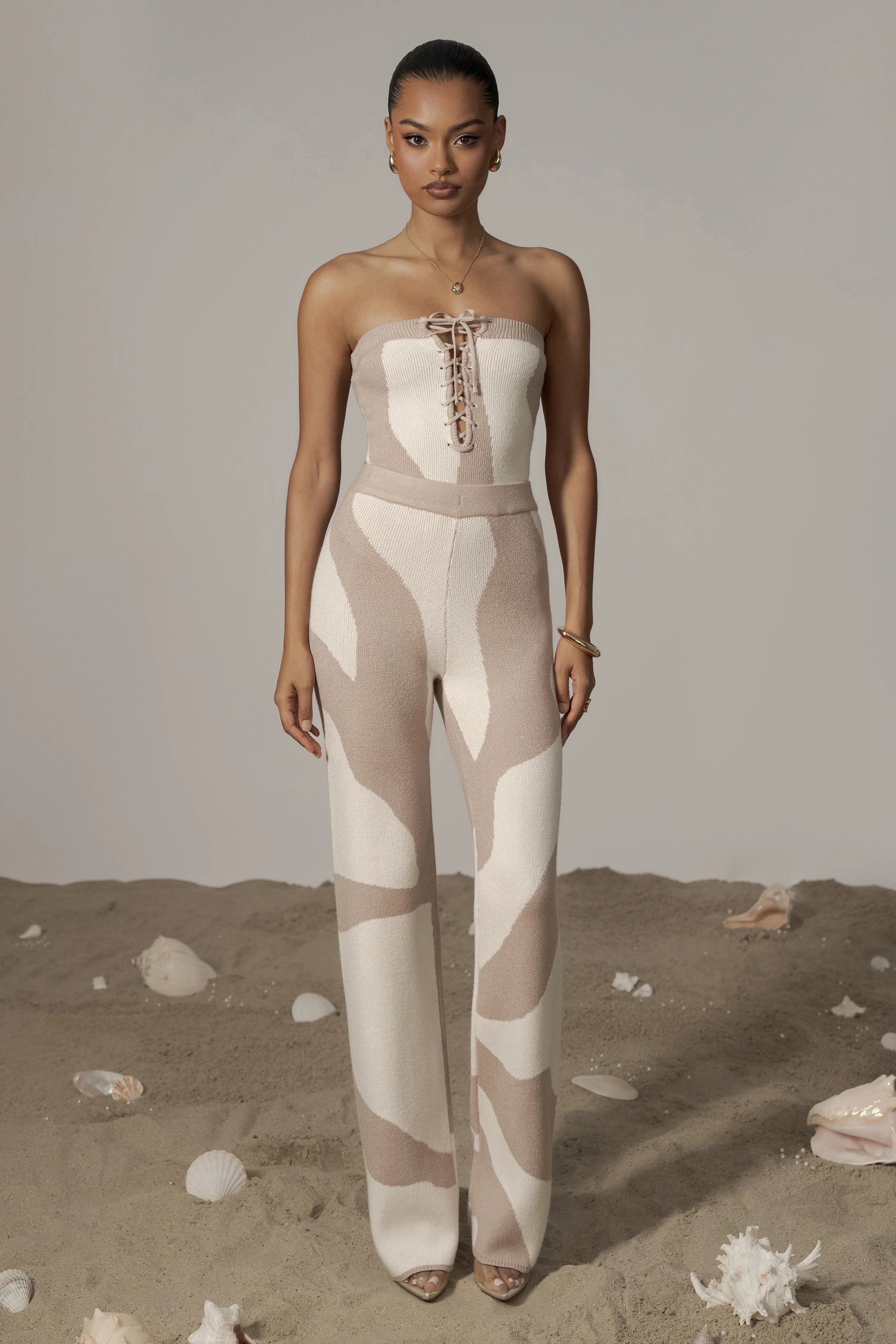 Beige Abstract Seabound Bodysuit - Image 3
