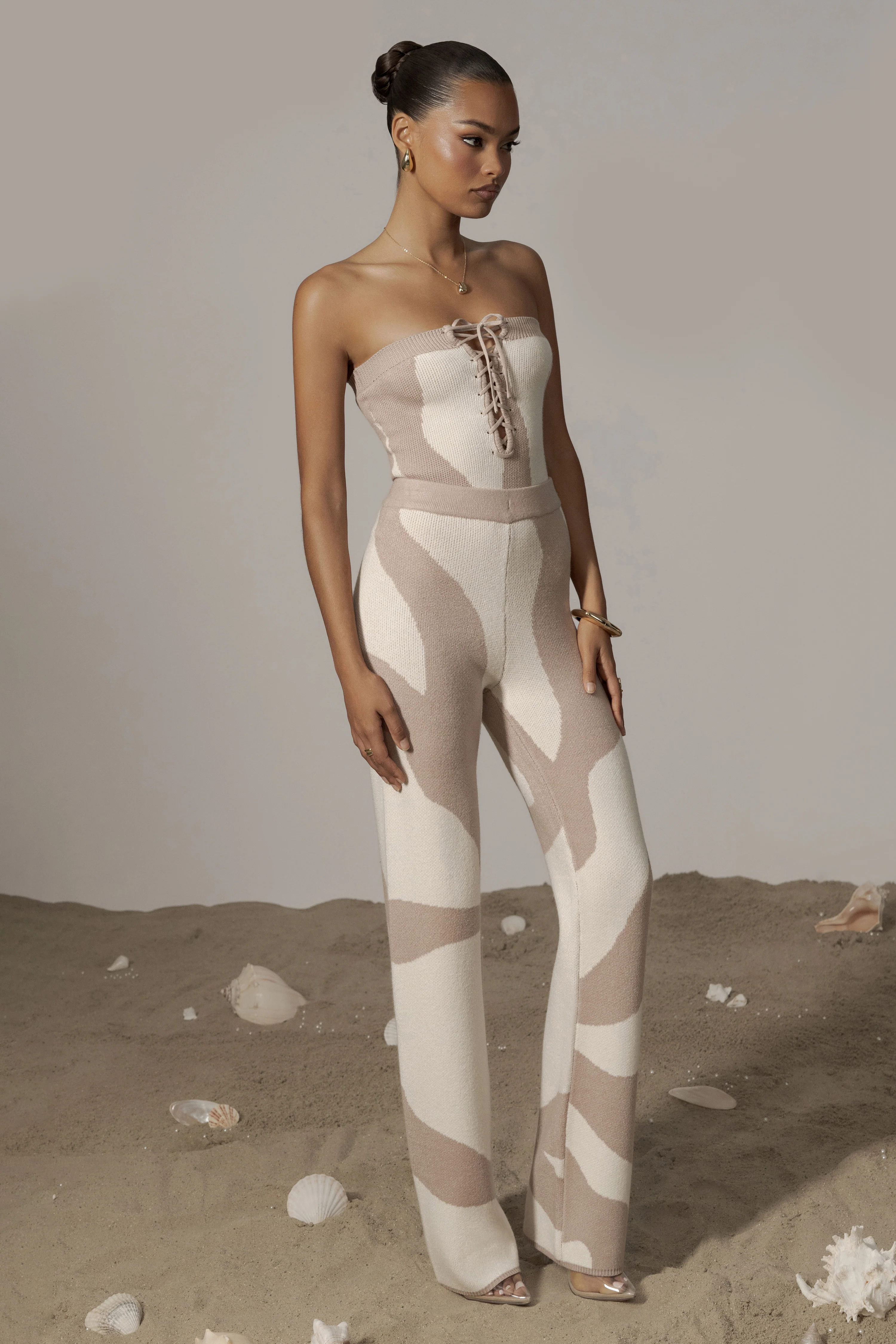 Beige Abstract Seabound Bodysuit - Image 5
