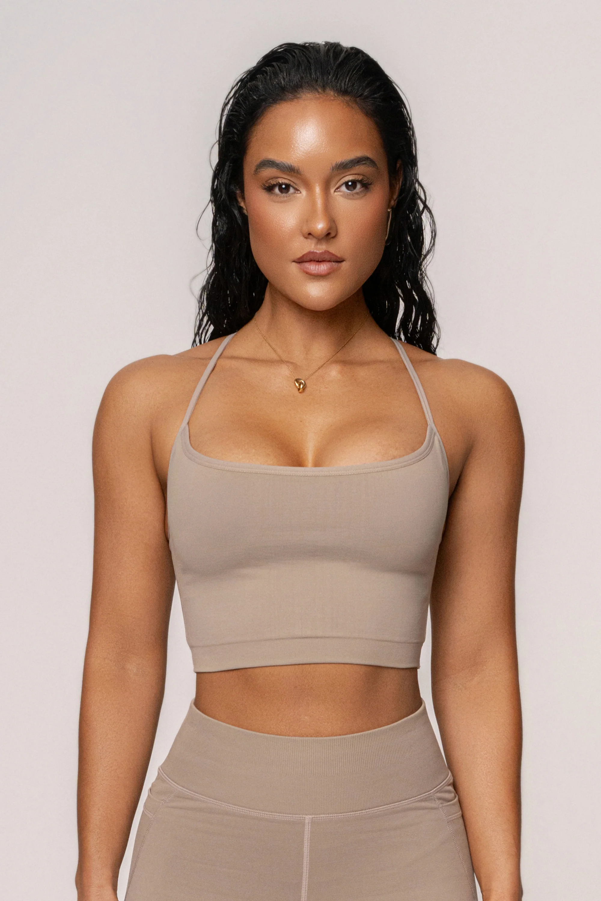 Beige Active Crop Top - Image 2