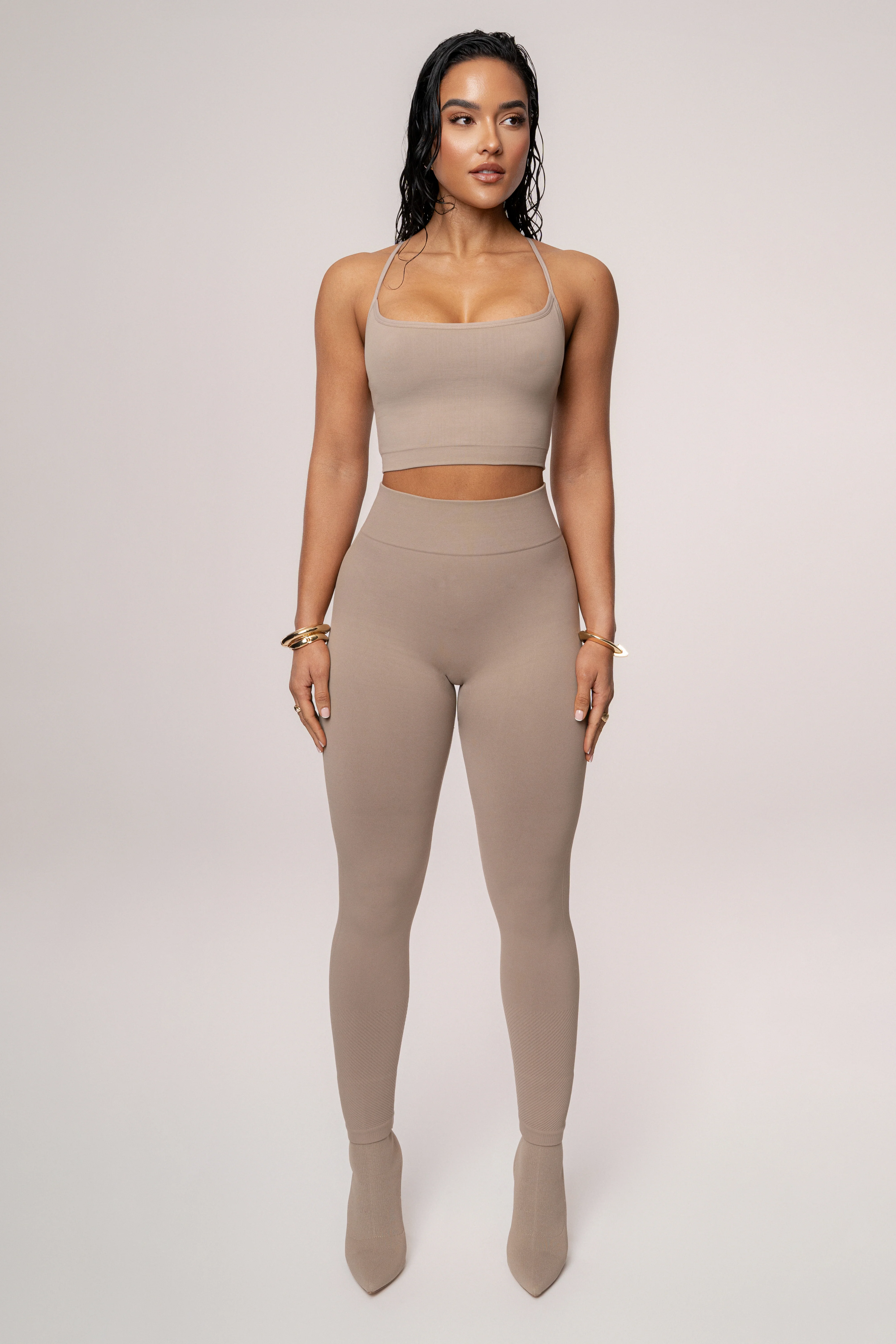 Beige Active Crop Top - Image 4