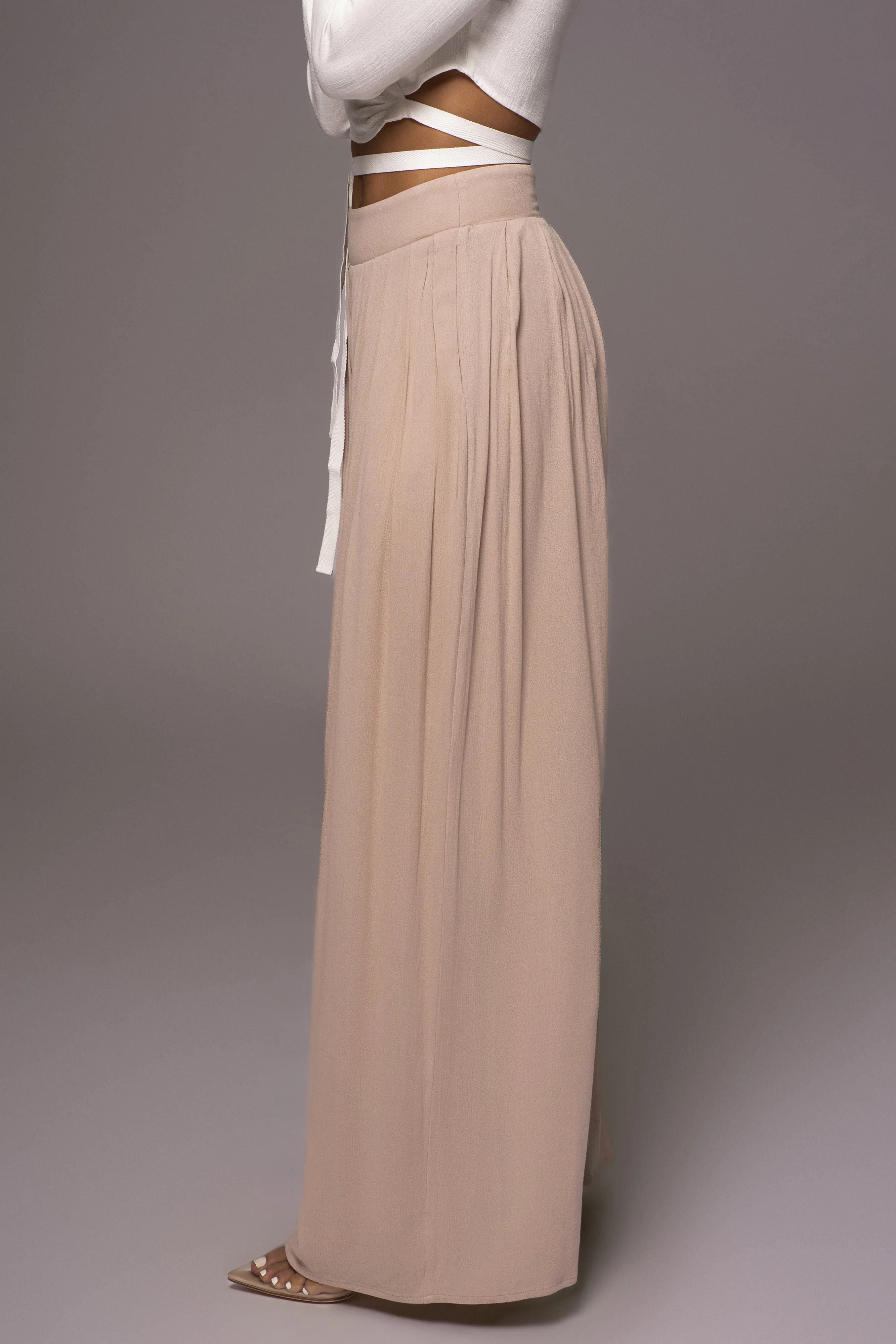 Beige After Sunset Pleated Pants - Image 13