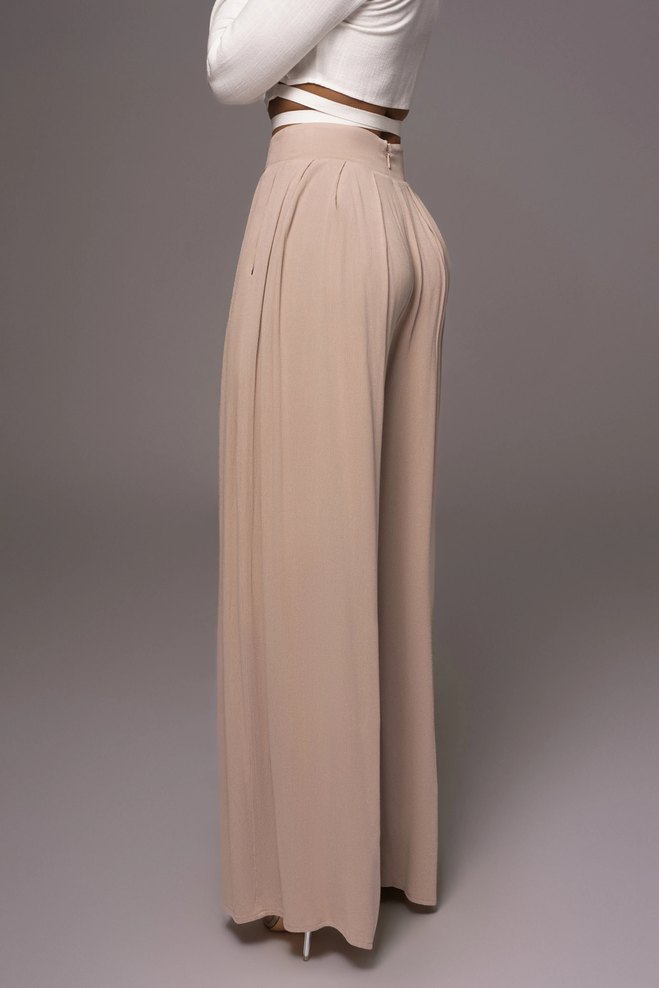 Beige After Sunset Pleated Pants - Image 17