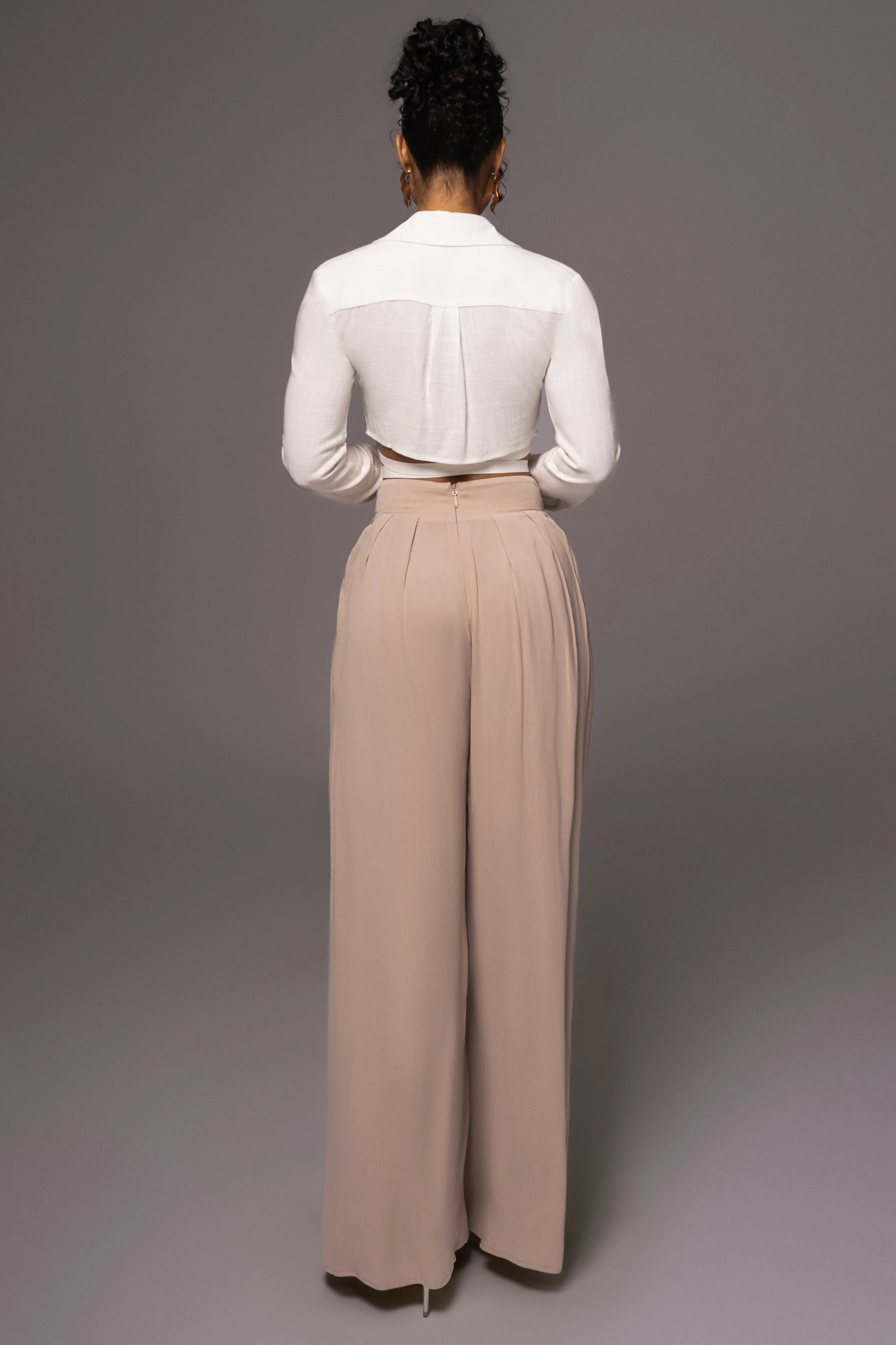 Beige After Sunset Pleated Pants - Image 19