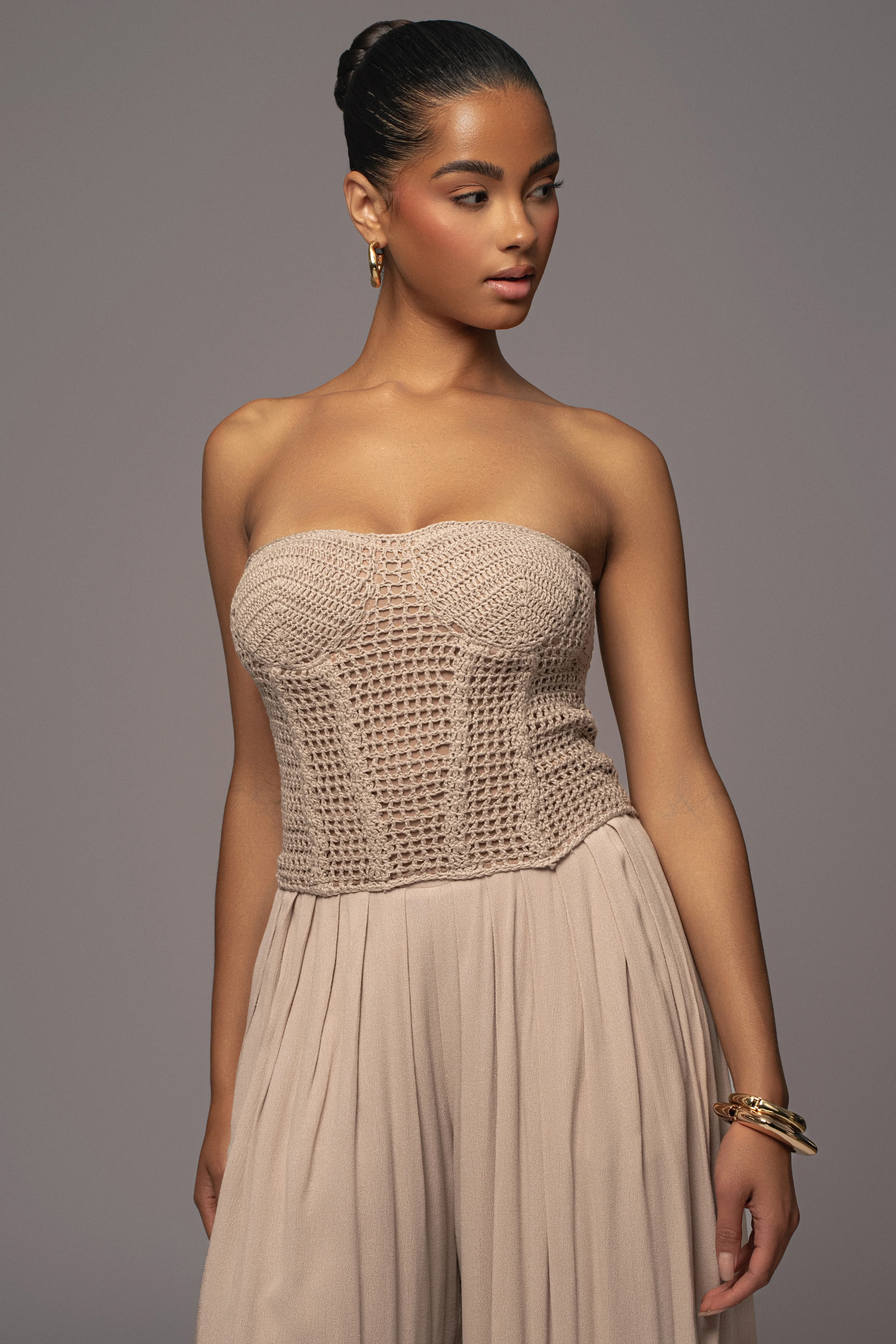 Beige After Sunset Pleated Pants - Image 3