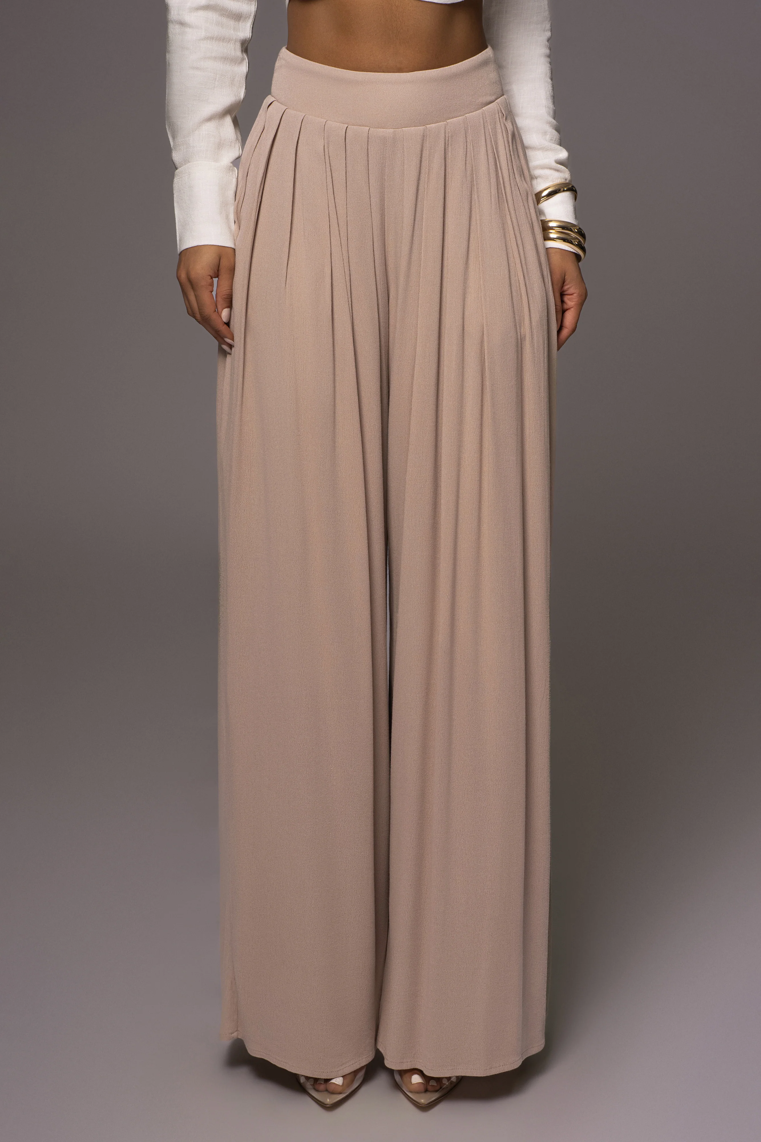 Beige After Sunset Pleated Pants - Image 6