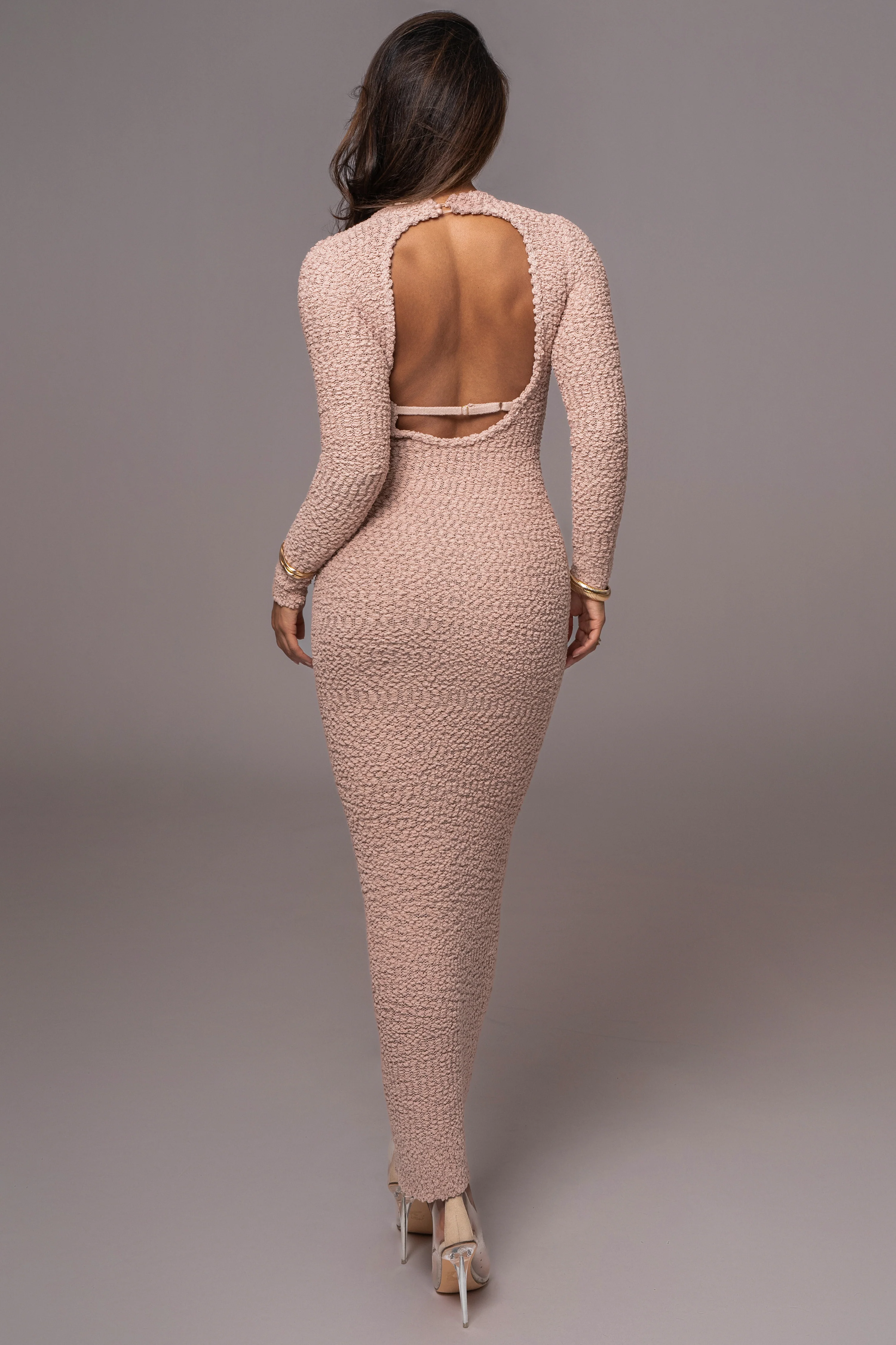 Beige Autumn Knit Maxi Dress - Image 10