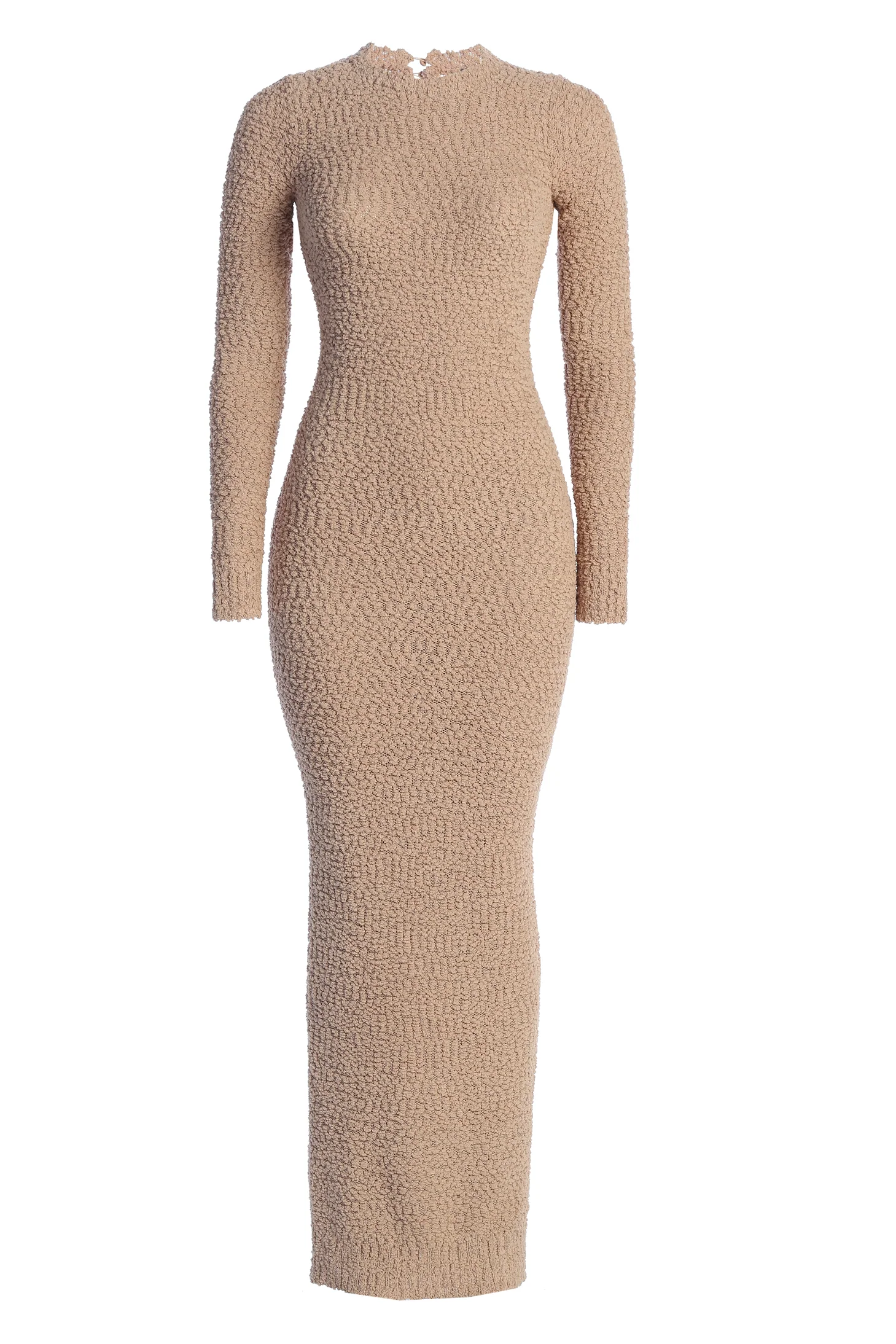 Beige Autumn Knit Maxi Dress - Image 3