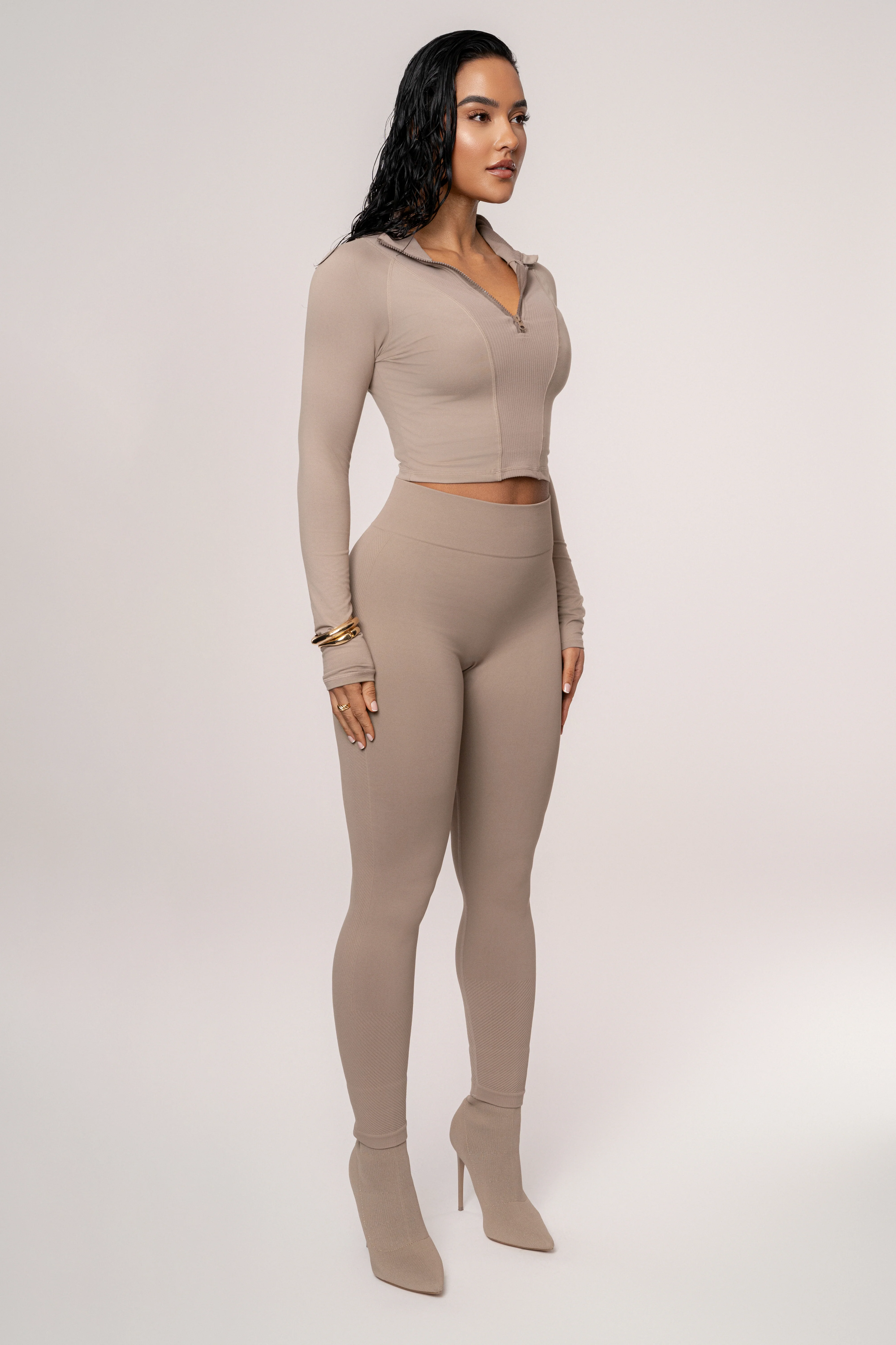 Beige Balance High Rise Leggings - Image 12