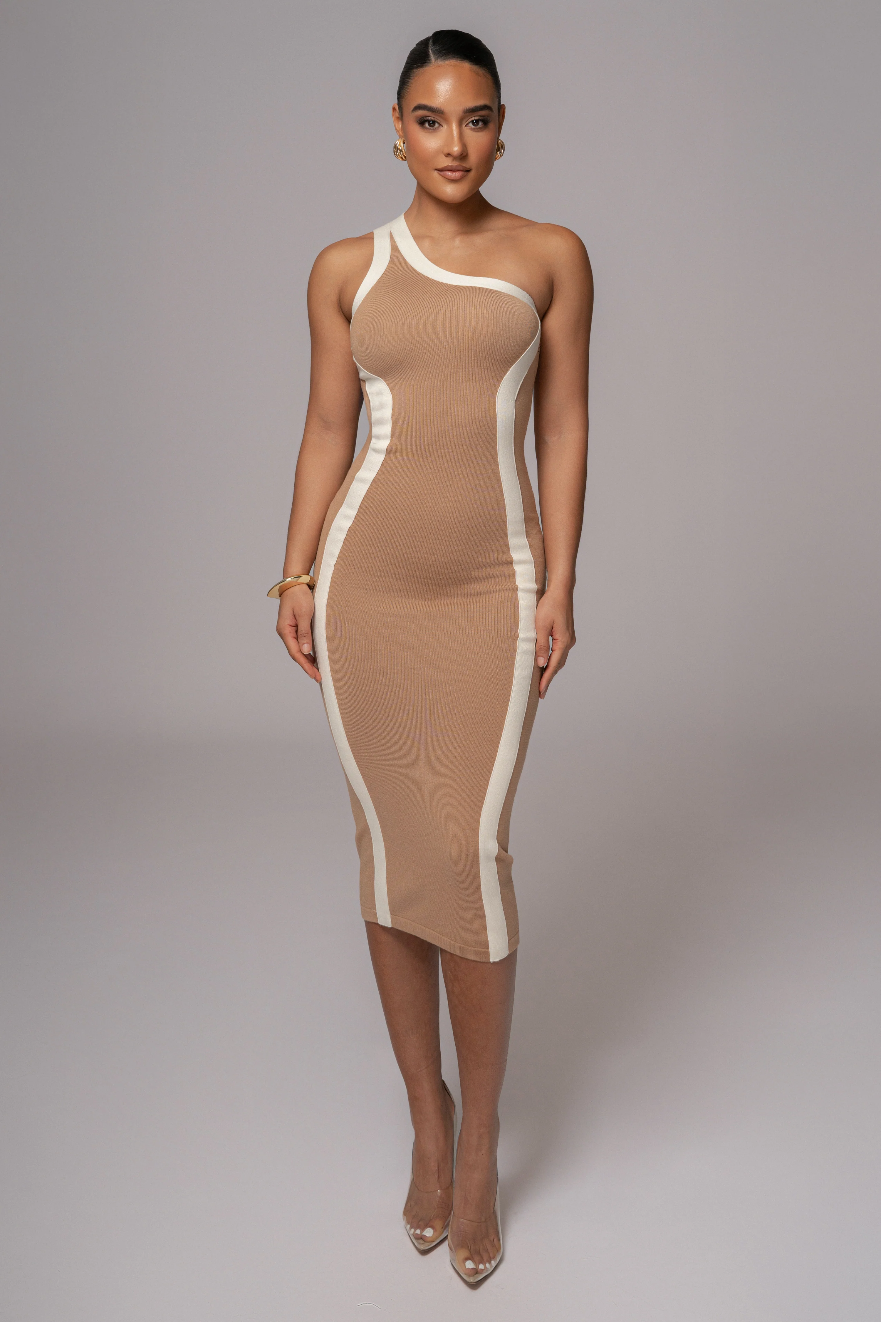 Beige Breann Contrast Maxi Dress - Image 3