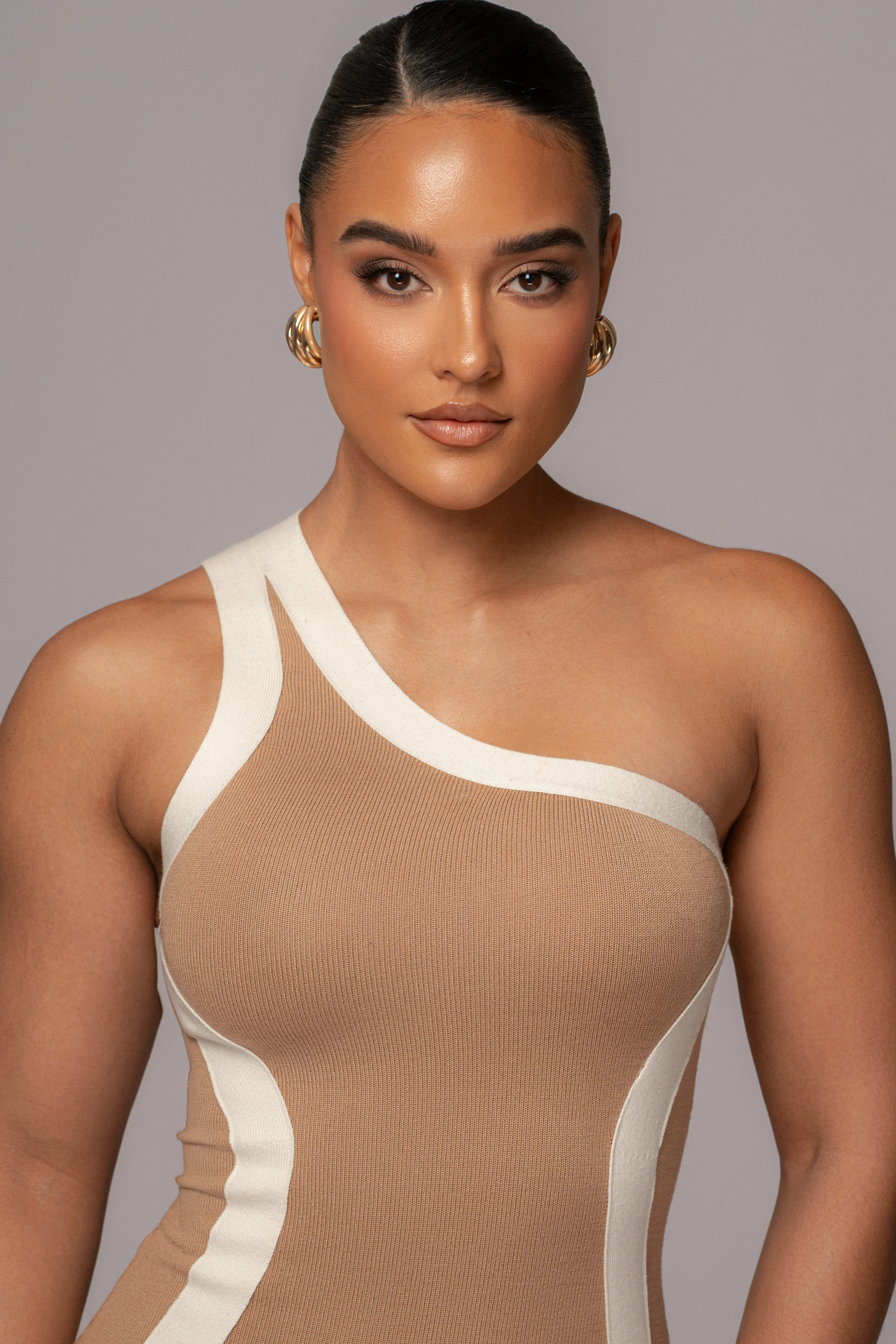 Beige Breann Contrast Maxi Dress - Image 4