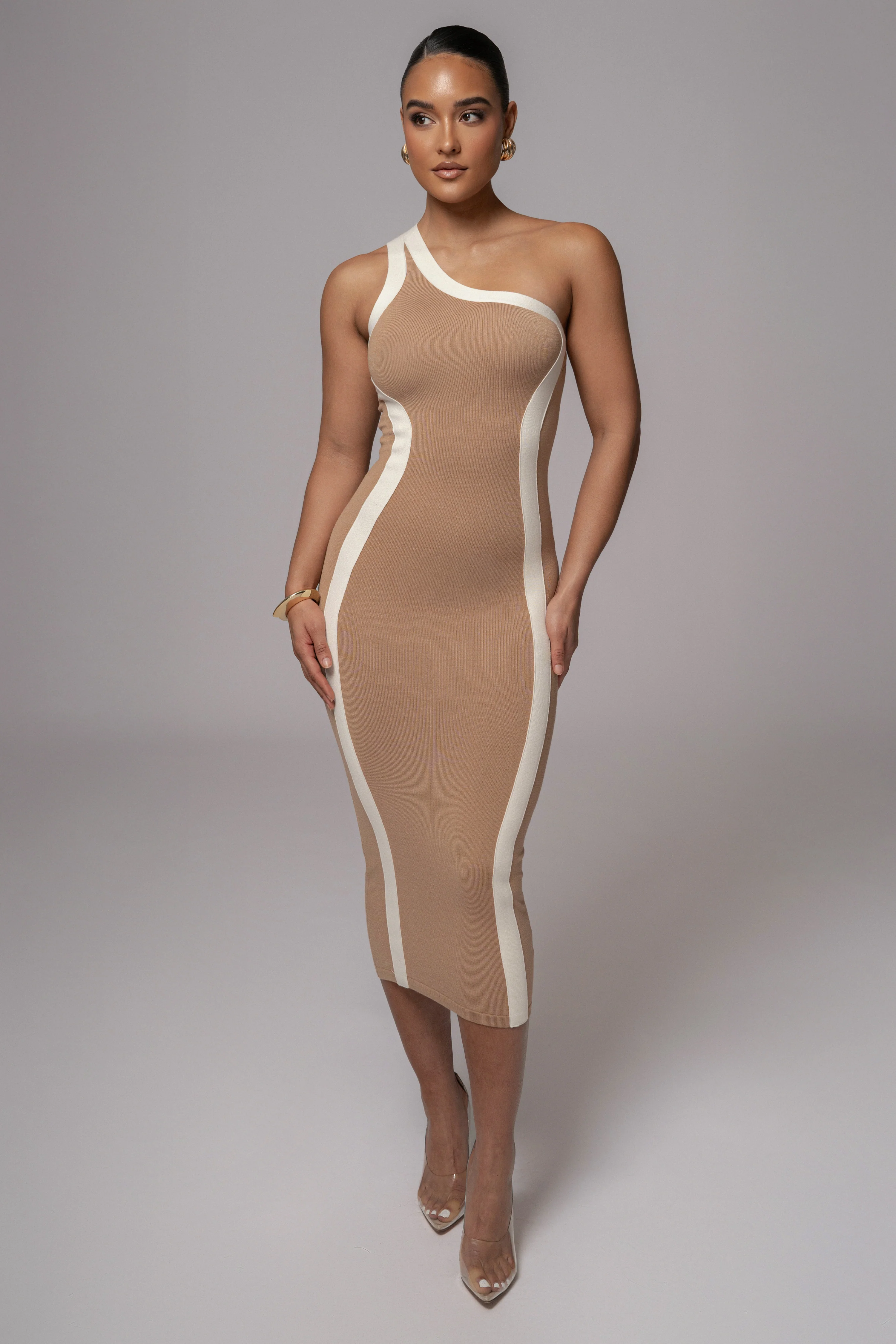 Beige Breann Contrast Maxi Dress - Image 5