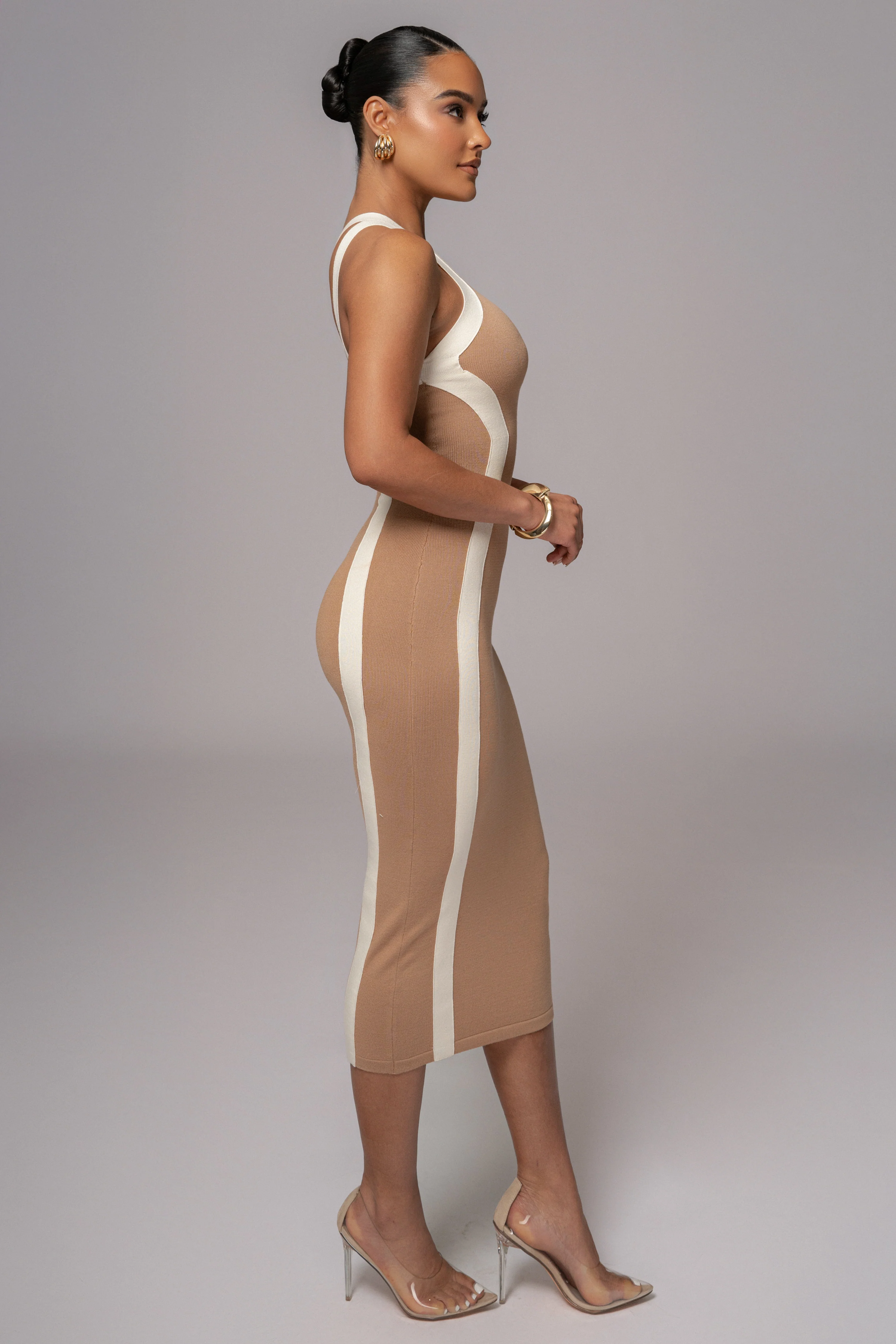 Beige Breann Contrast Maxi Dress - Image 7
