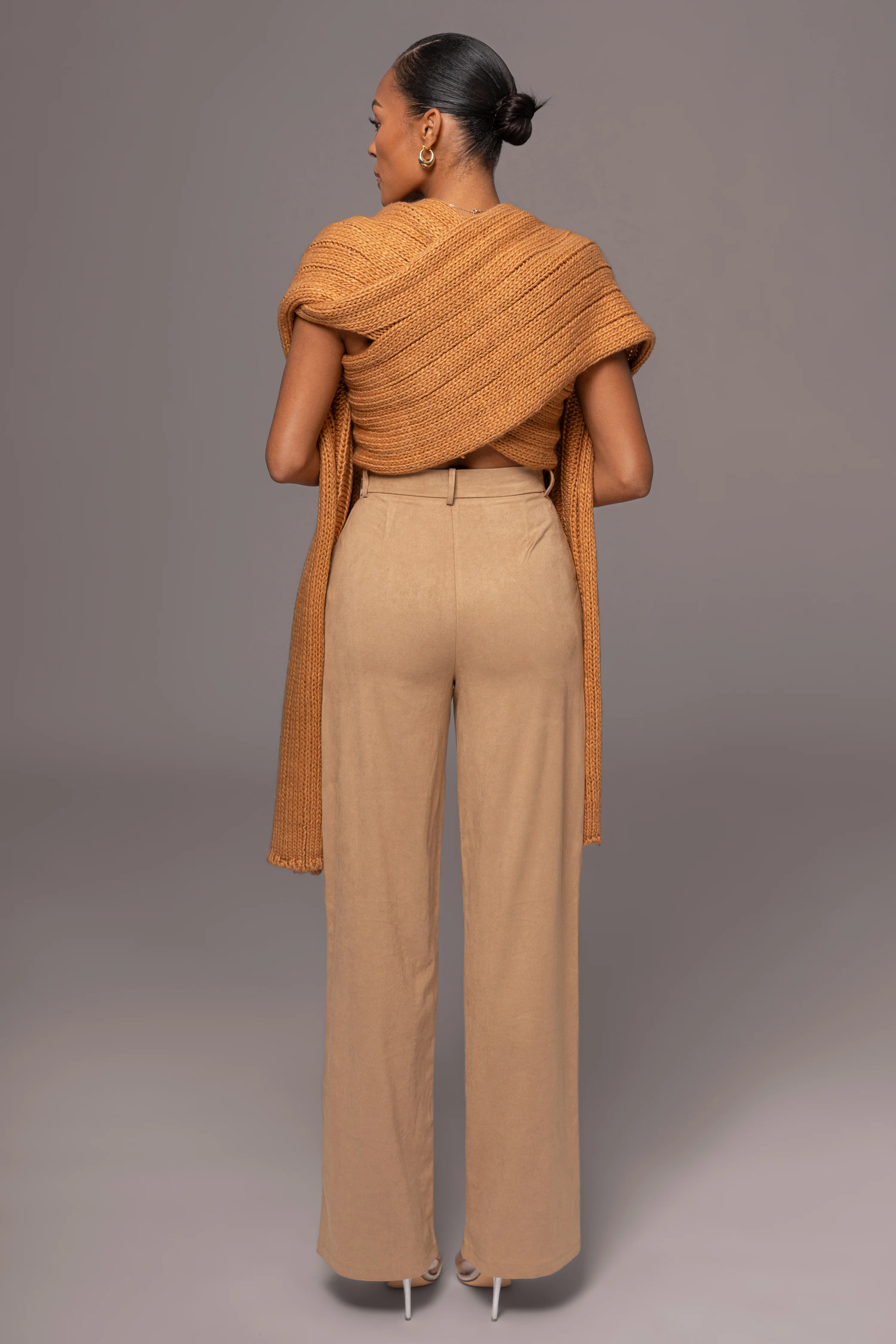 Beige Classic High Rise Trousers - Image 10