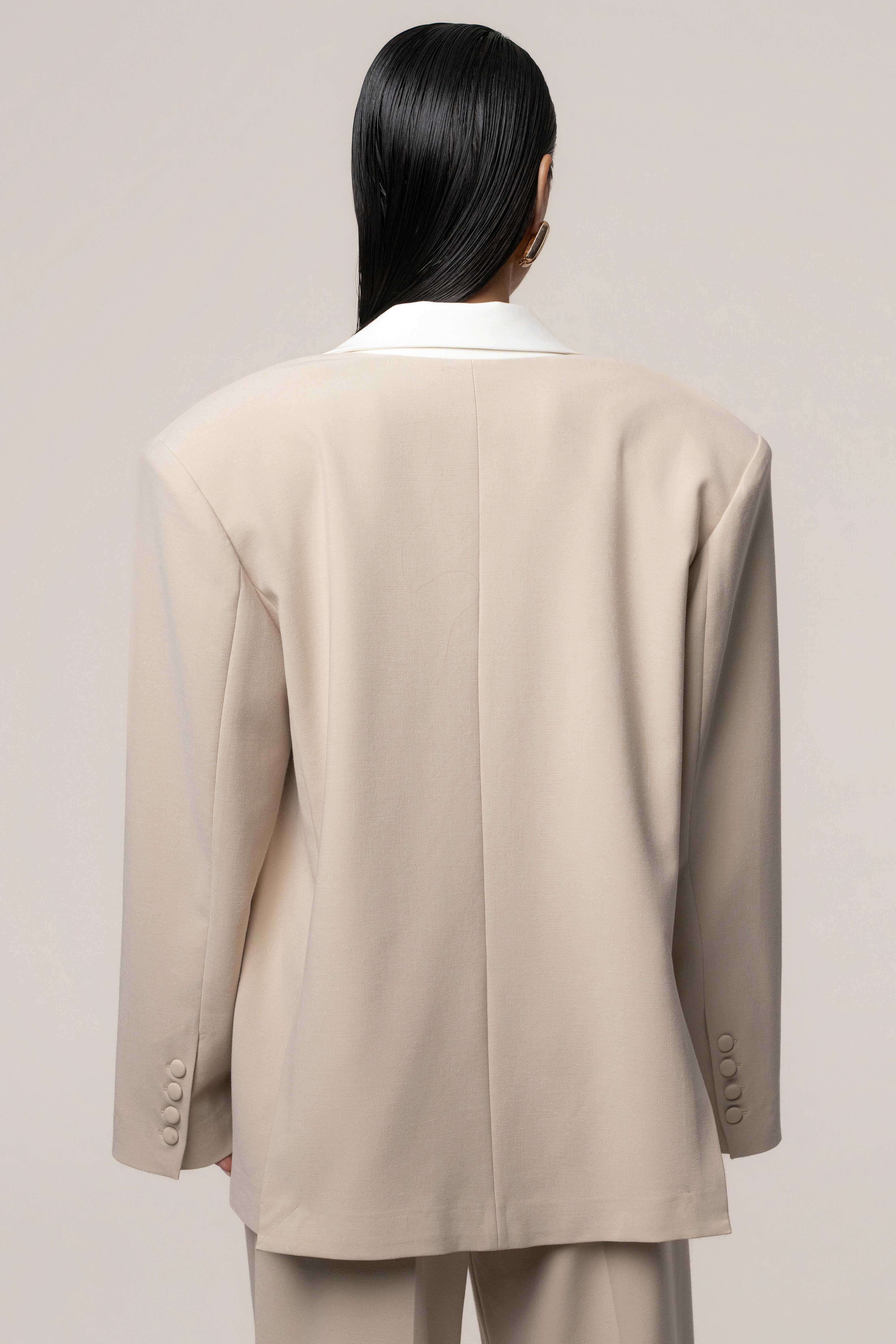 Beige Command Oversized Blazer - Image 5