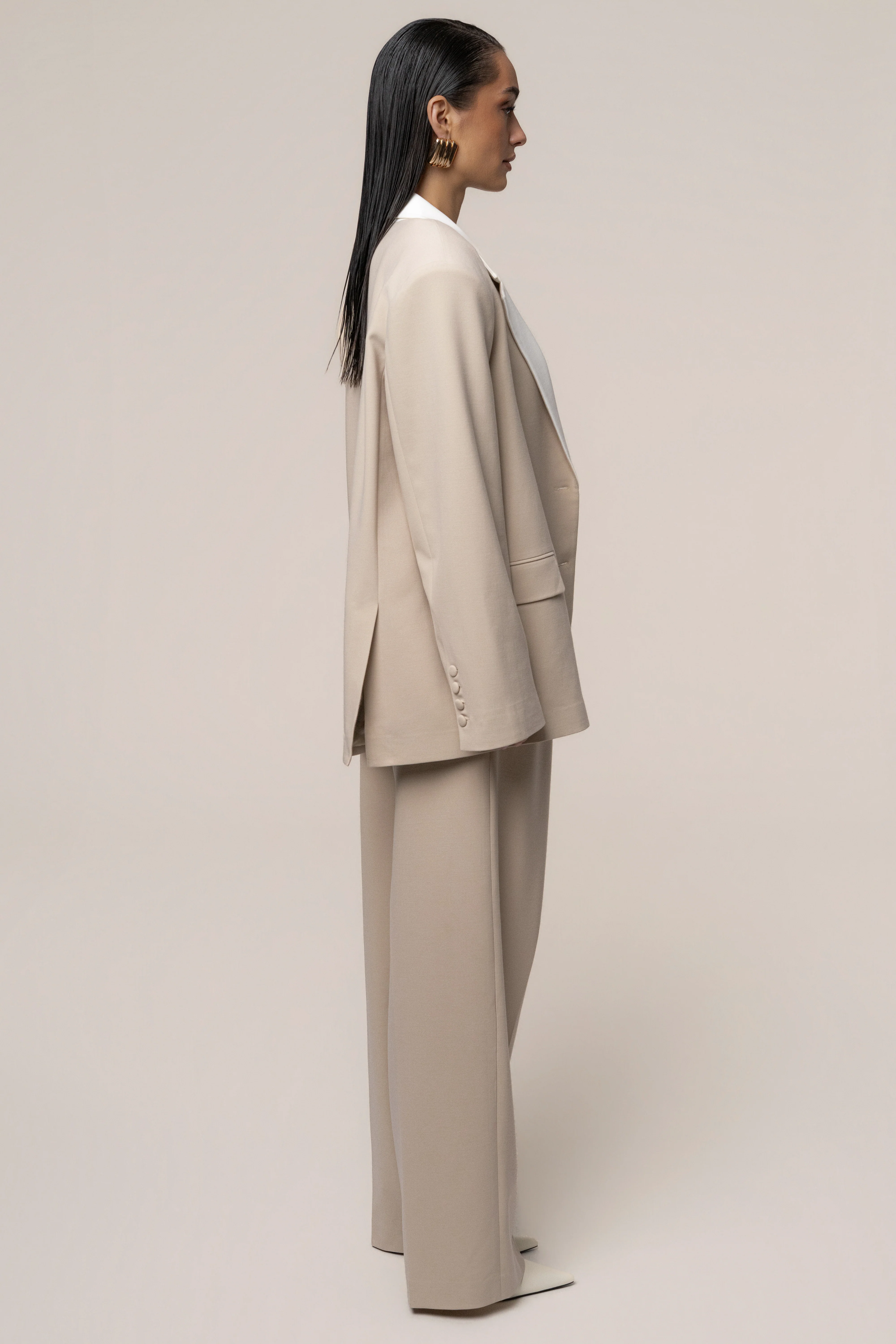 Beige Command Oversized Blazer - Image 7