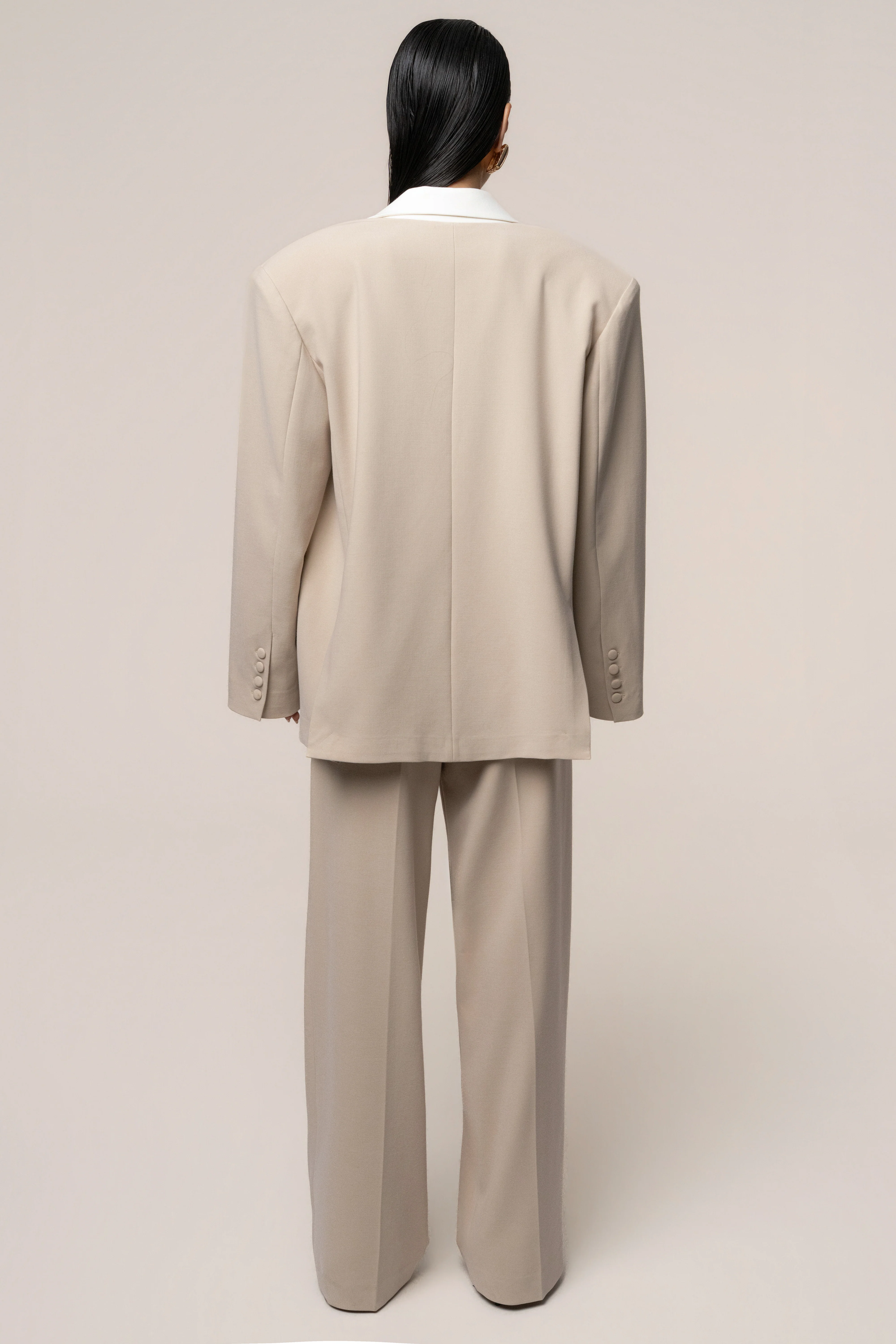 Beige Command Oversized Blazer - Image 8
