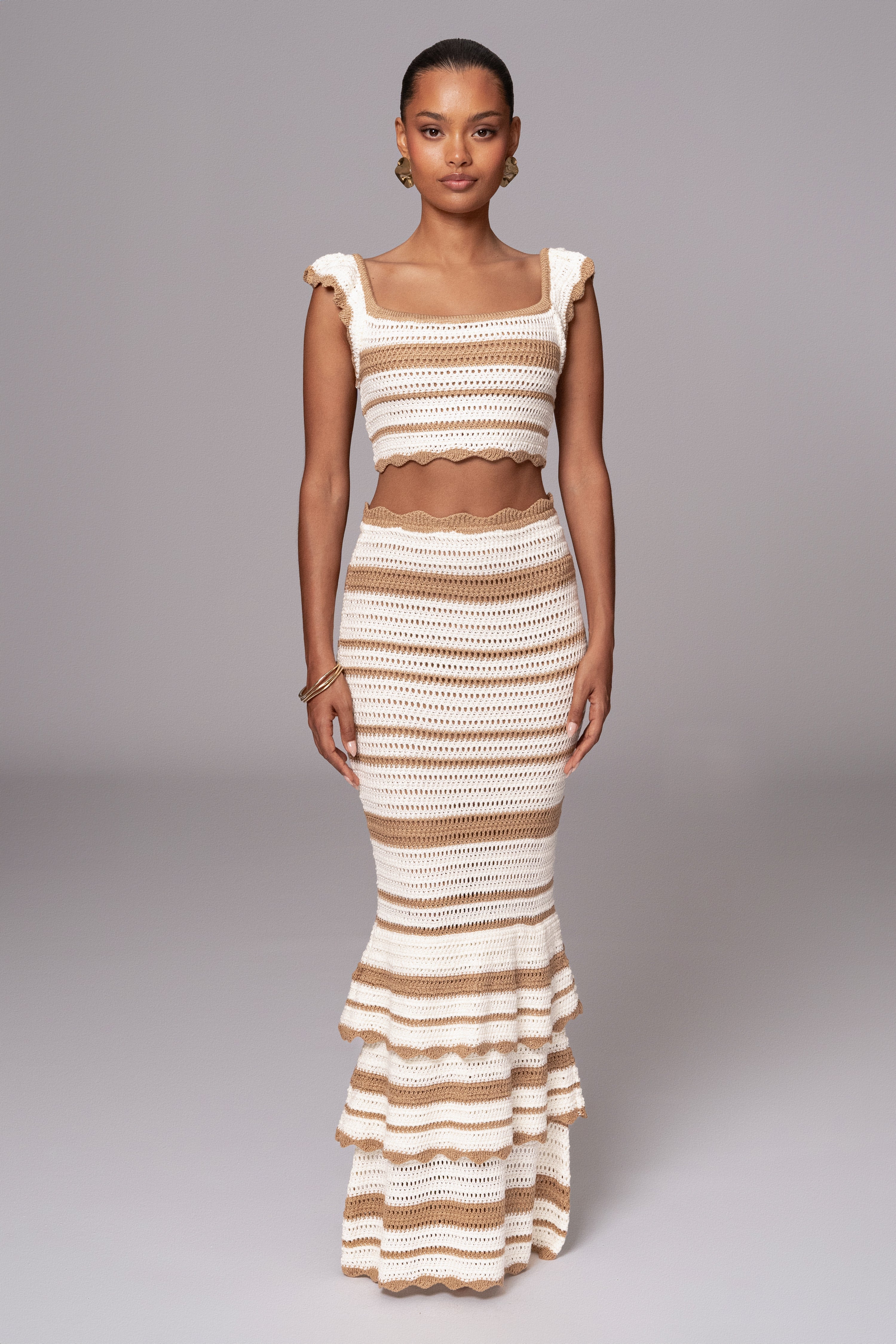 Beige Corazon Ruffle Skirt Set - Image 10