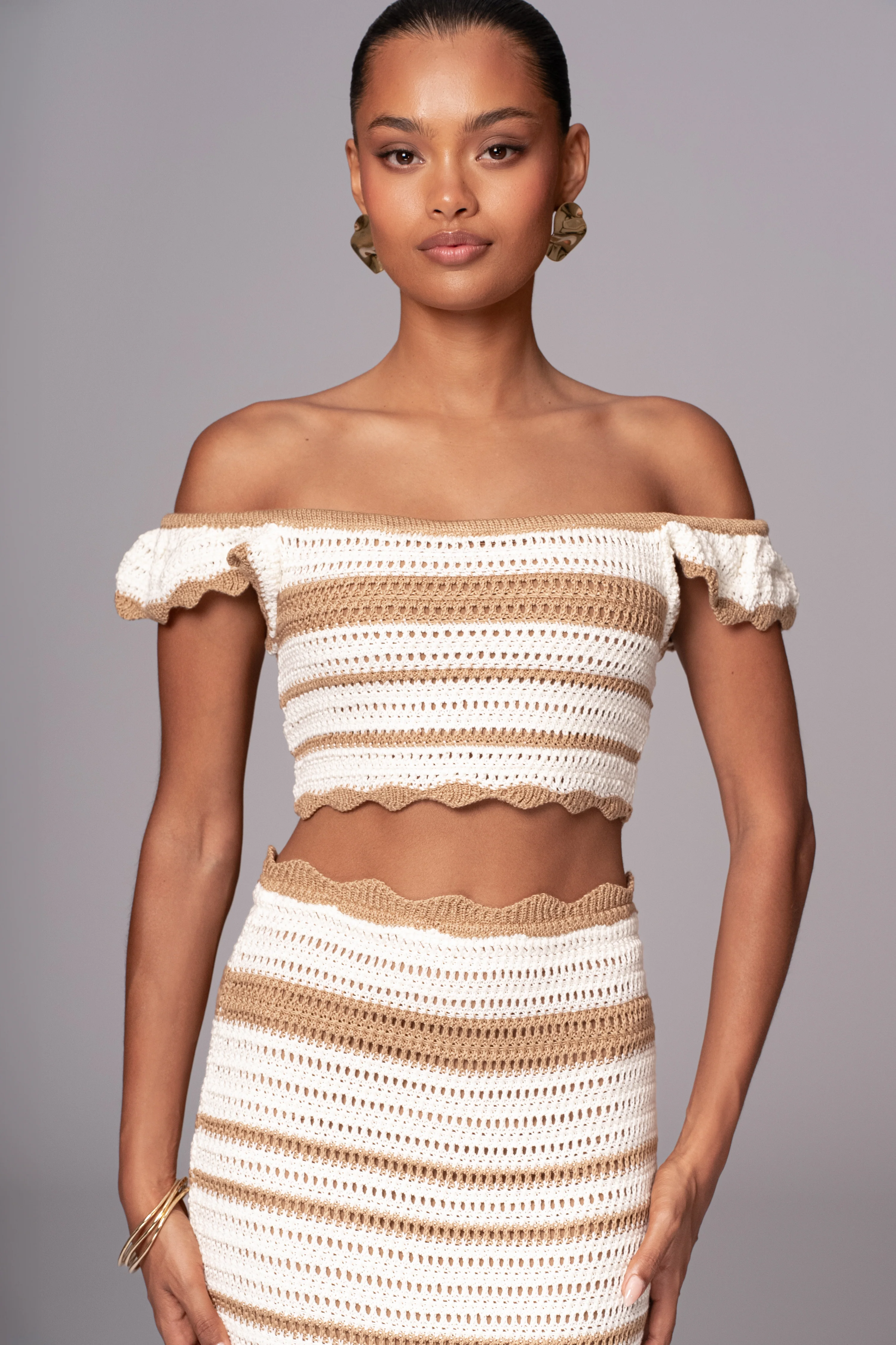 Beige Corazon Ruffle Skirt Set - Image 11