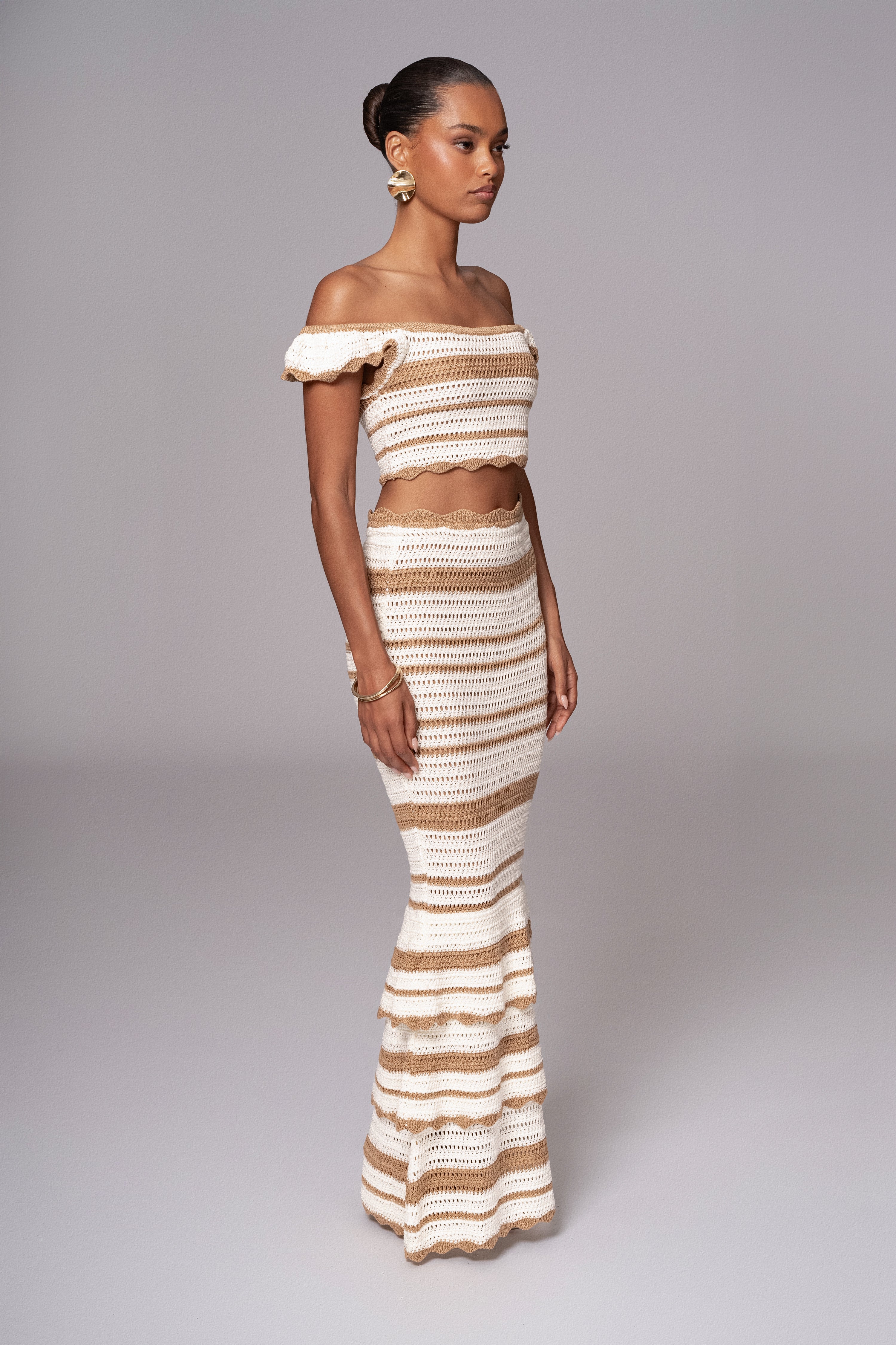 Beige Corazon Ruffle Skirt Set - Image 3