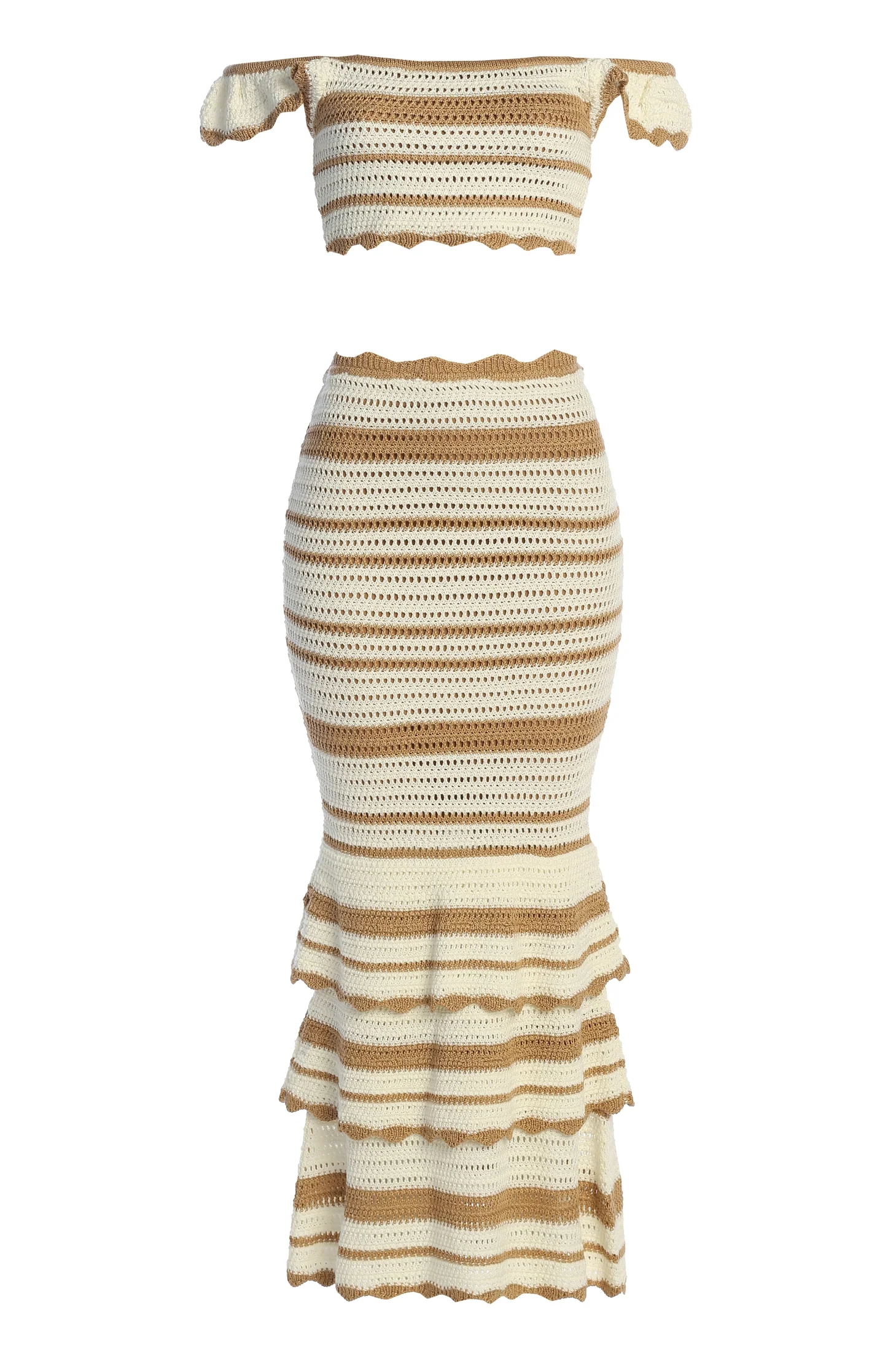 Beige Corazon Ruffle Skirt Set - Image 4