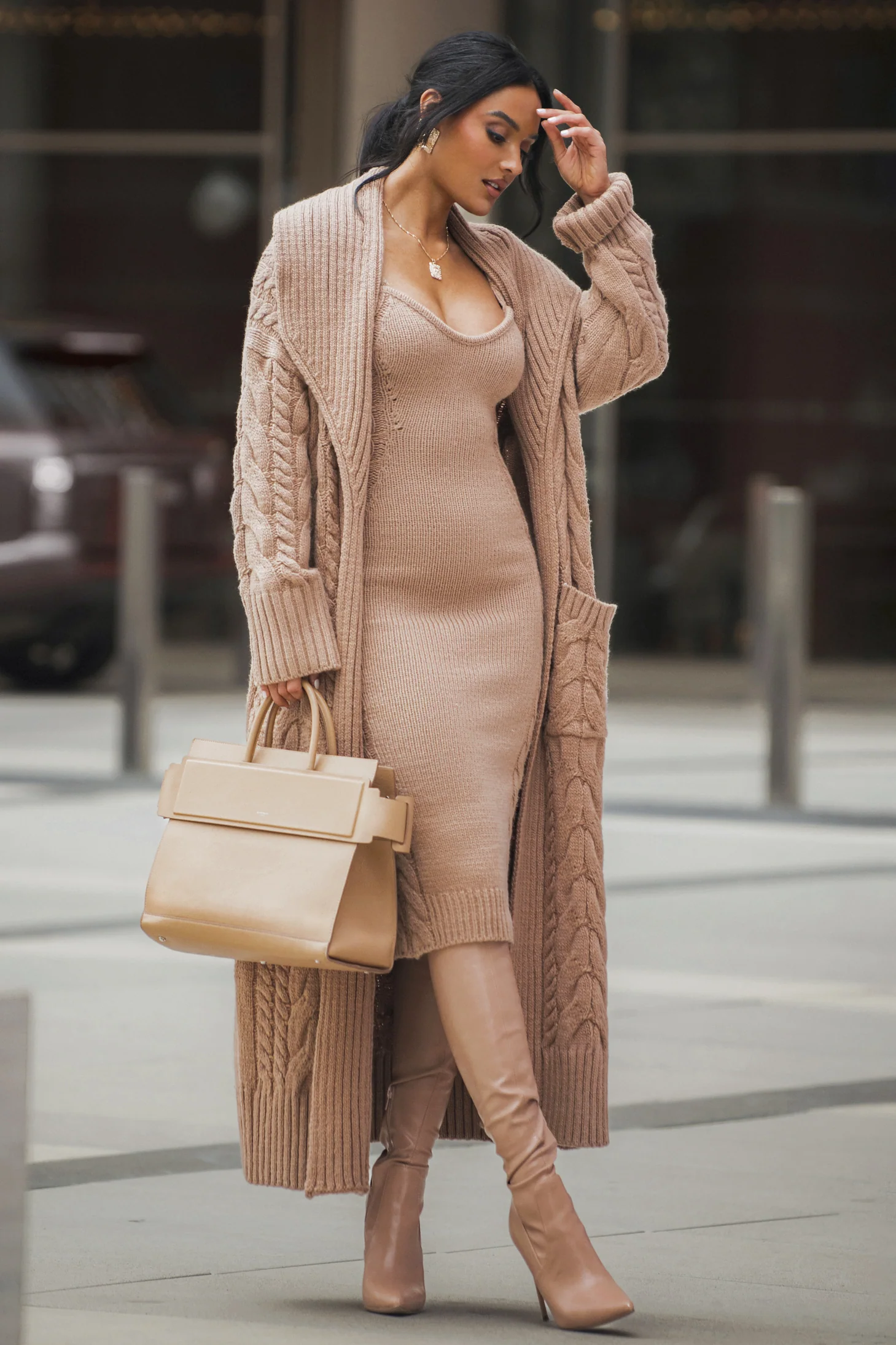 Beige Daria Sweater Knit Dress - Image 12