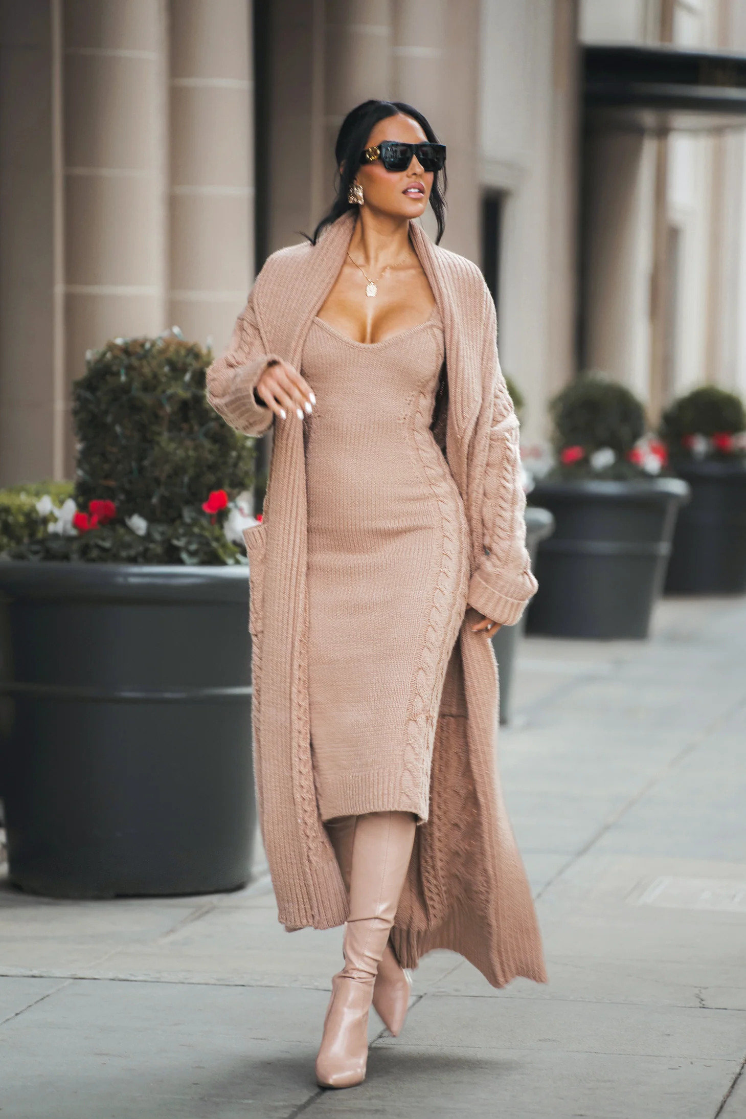 Beige Daria Sweater Knit Dress - Image 14