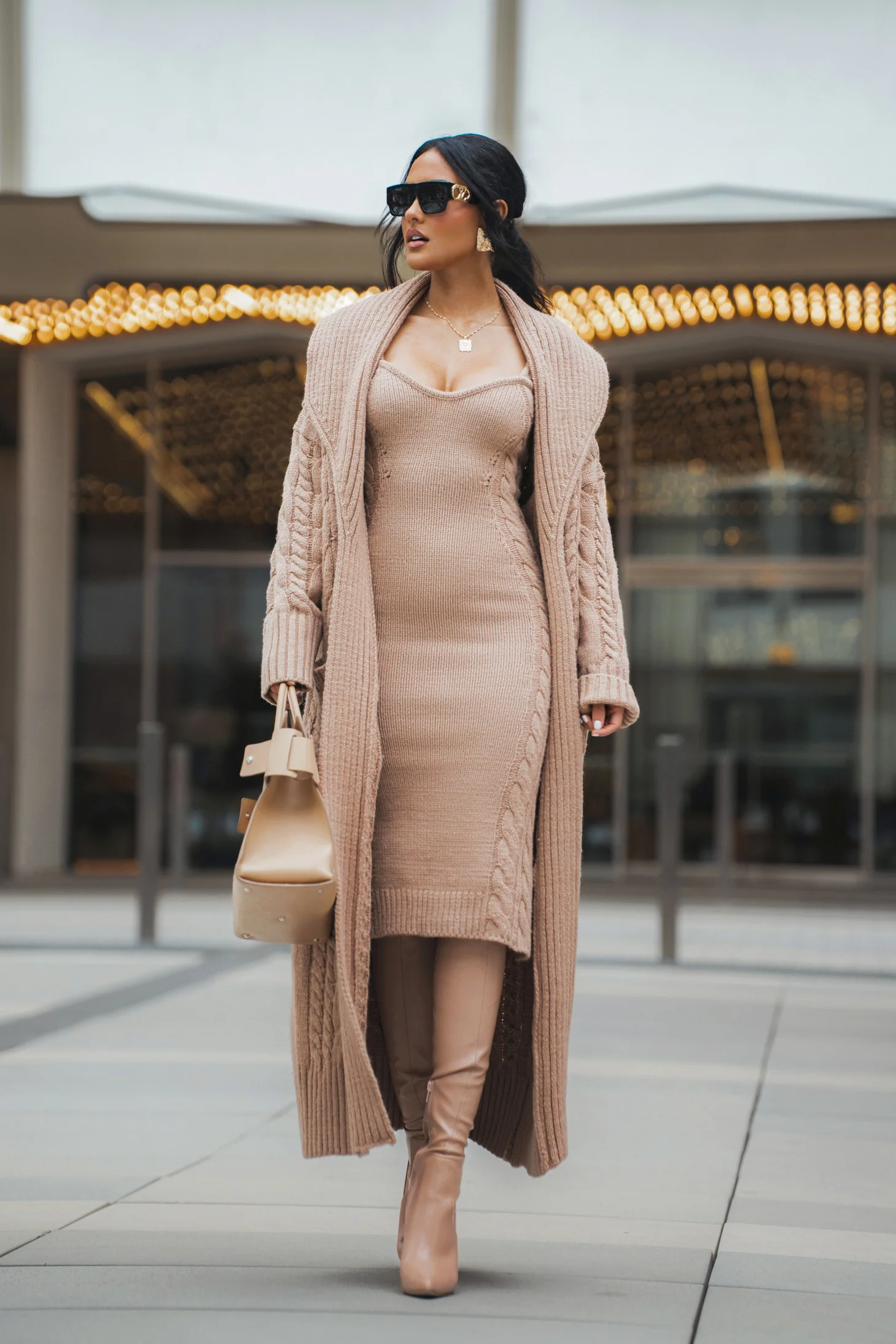 Beige Daria Sweater Knit Dress - Image 7