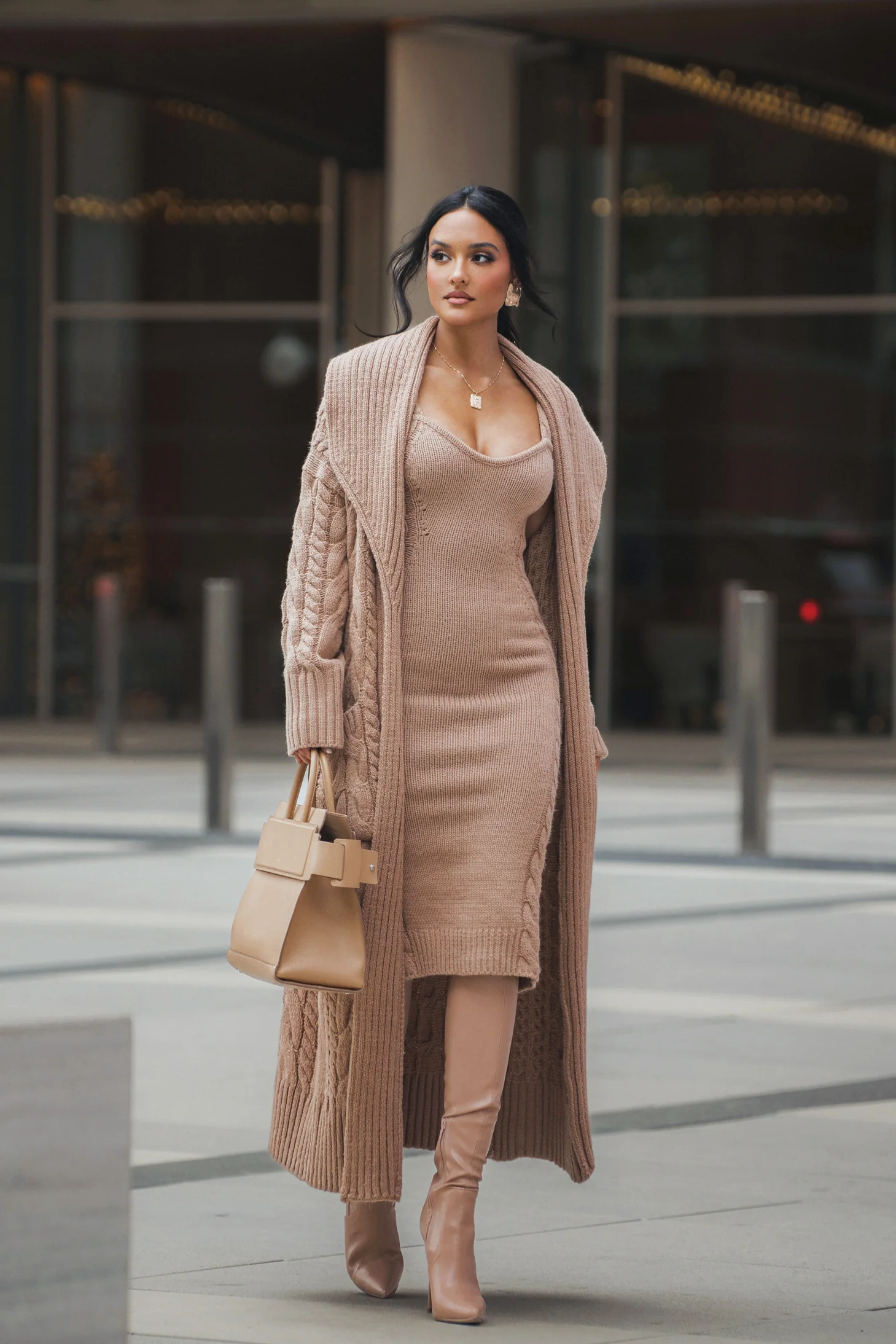 Beige Daria Sweater Knit Dress - Image 8