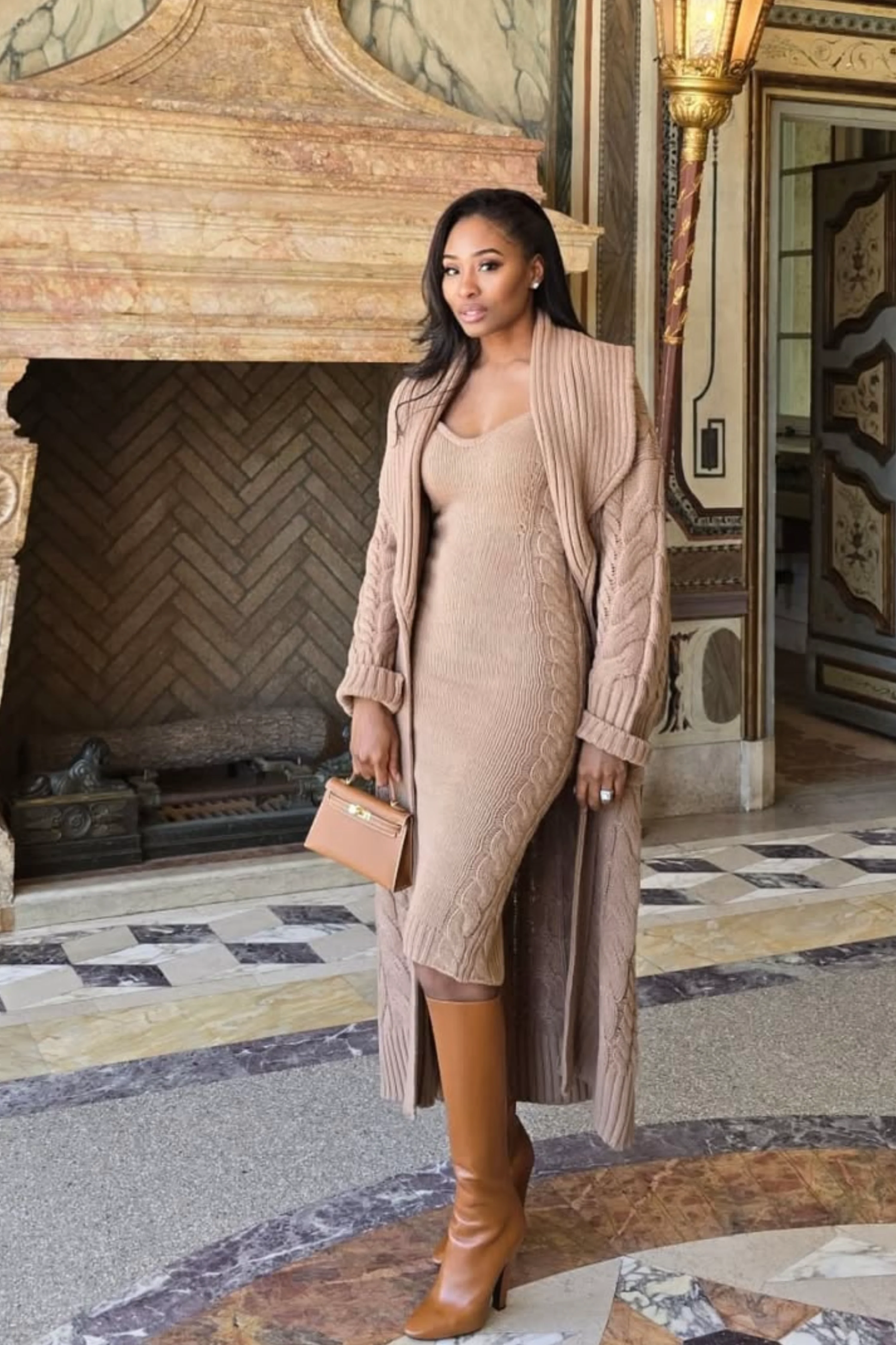 Beige Daria Sweater Knit Dress - Image 9