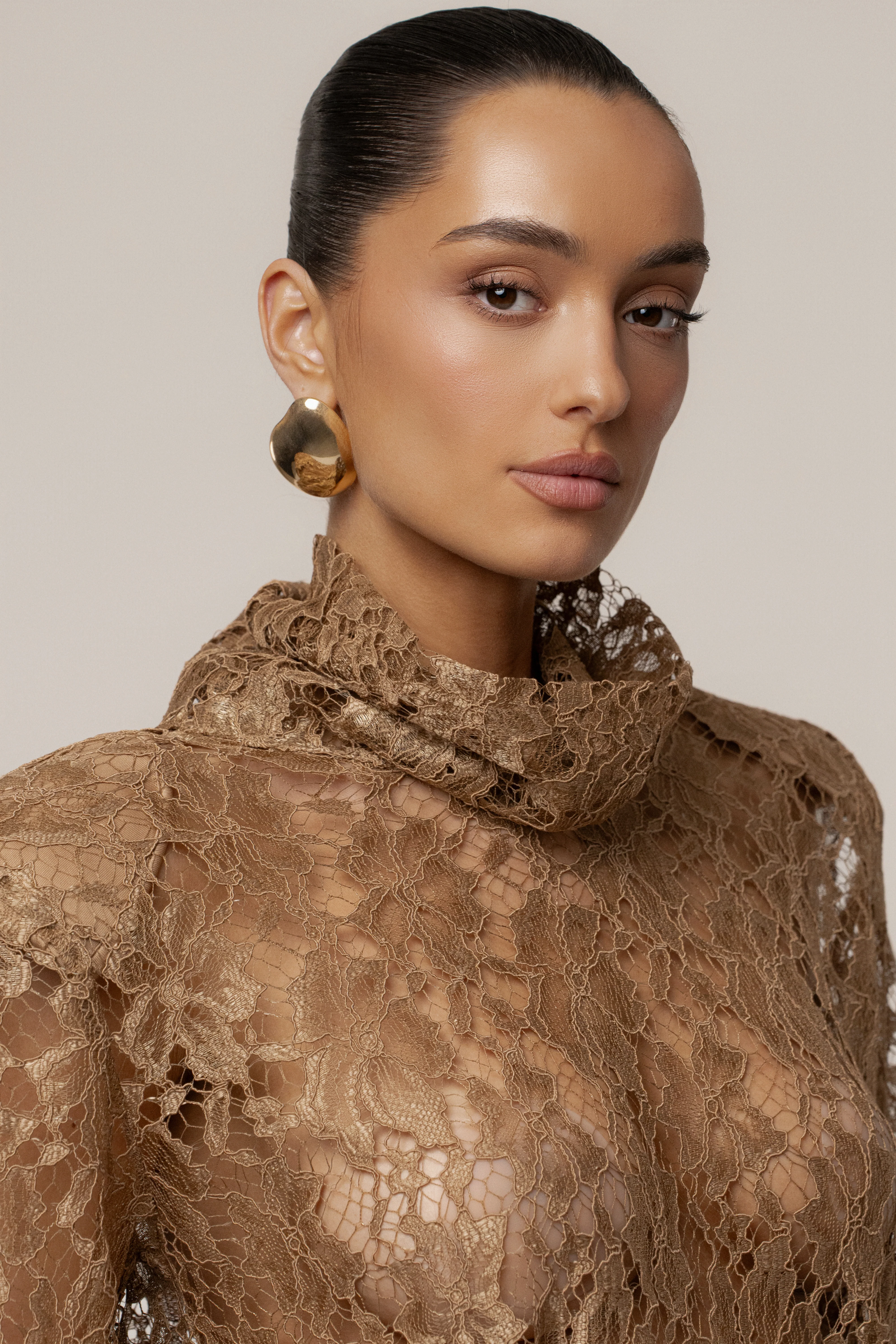 Beige Devotion Lace Bodysuit & Skirt Set - Image 3