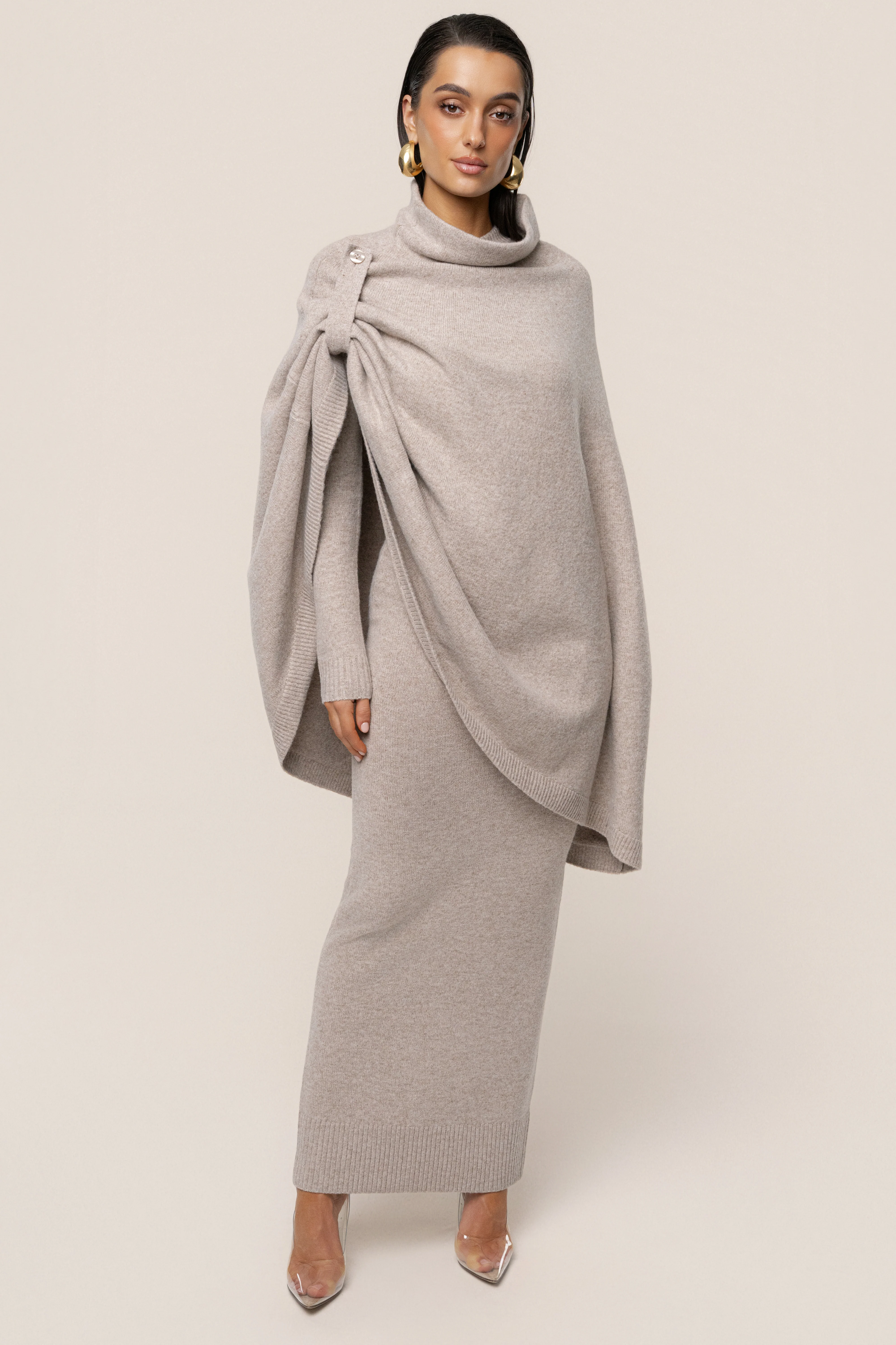 Beige Fireside Knit Maxi Dress - Image 2