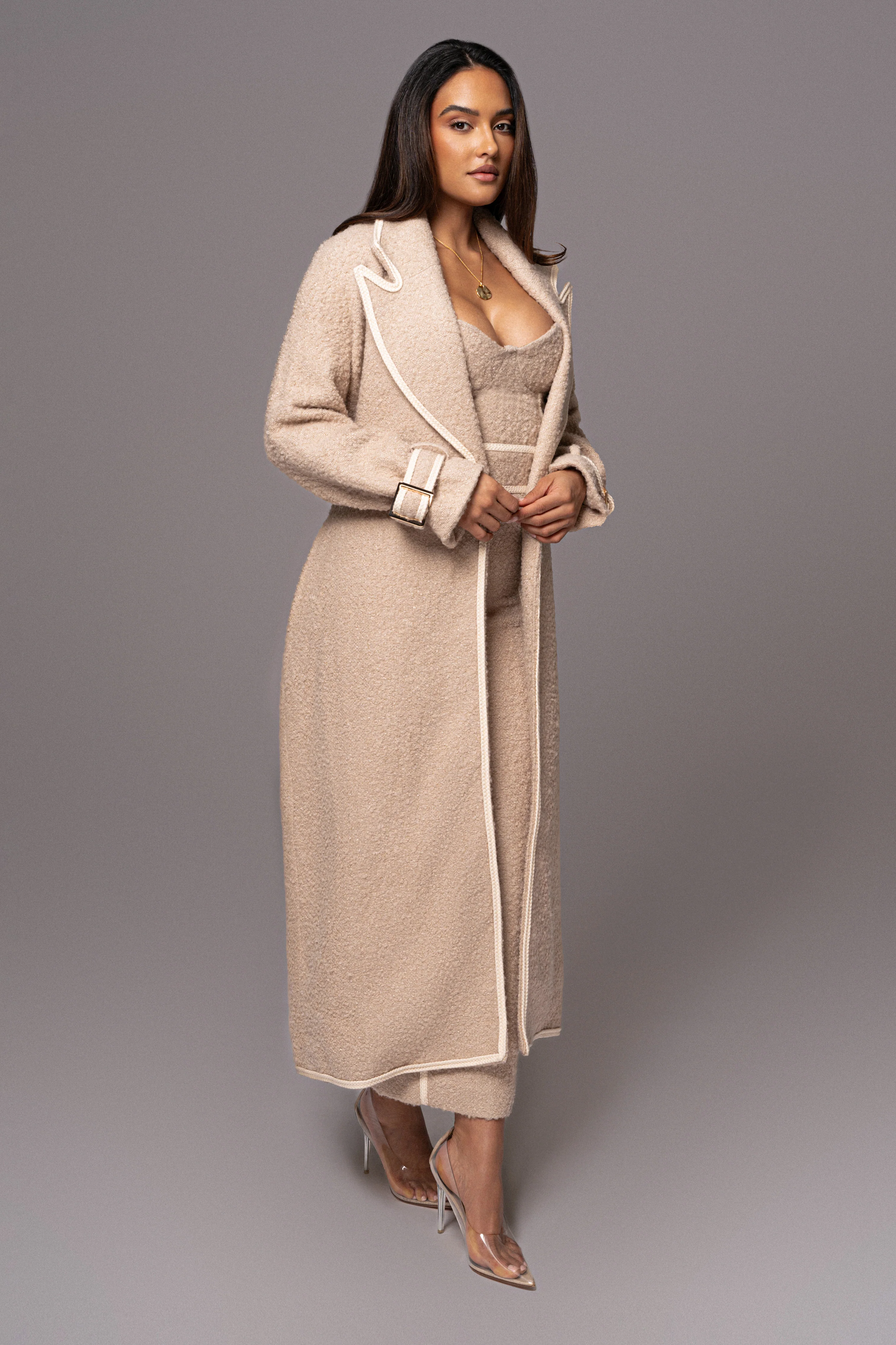 Beige Fit For Success Boucle Coat - Image 10