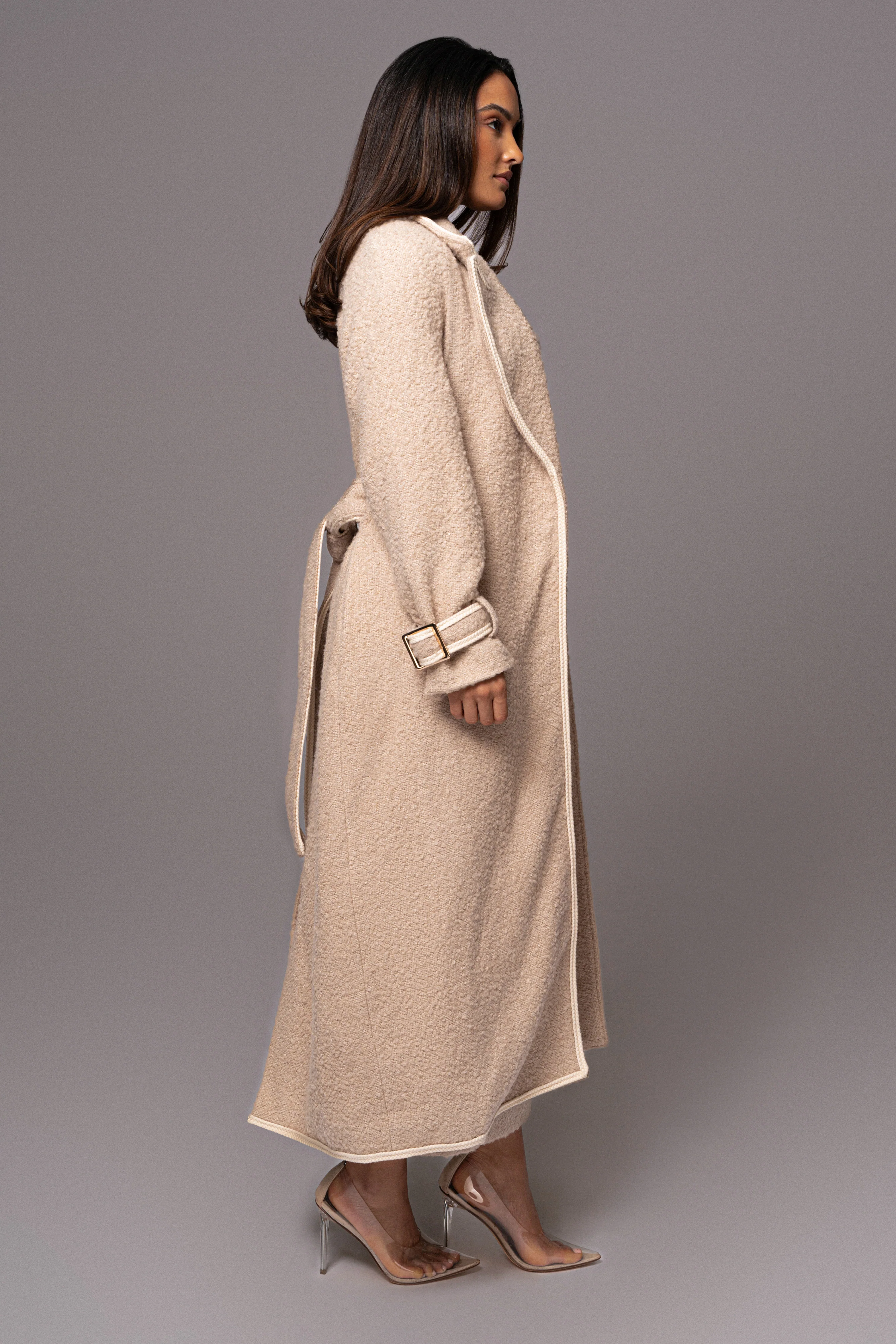 Beige Fit For Success Boucle Coat - Image 11