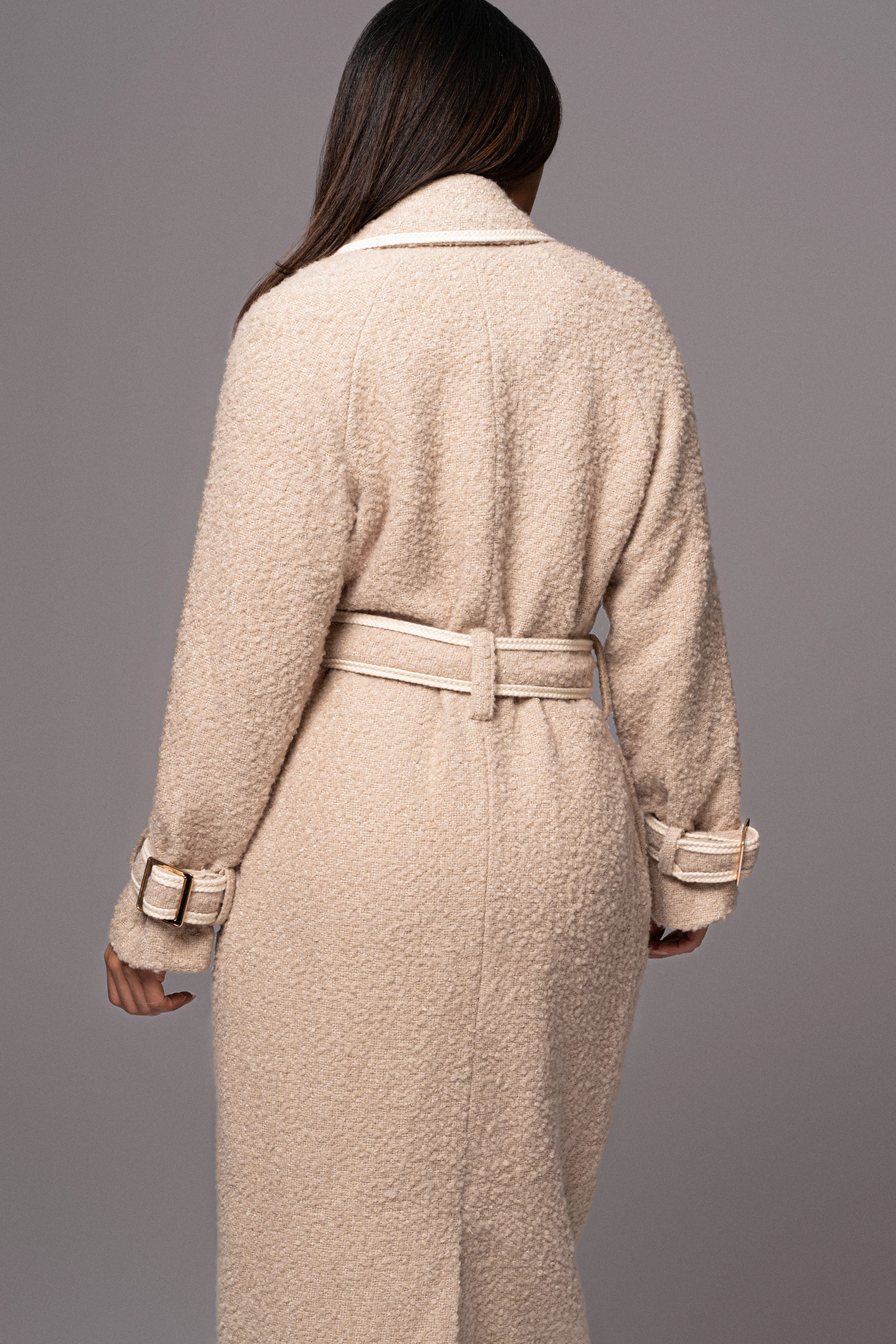 Beige Fit For Success Boucle Coat - Image 12