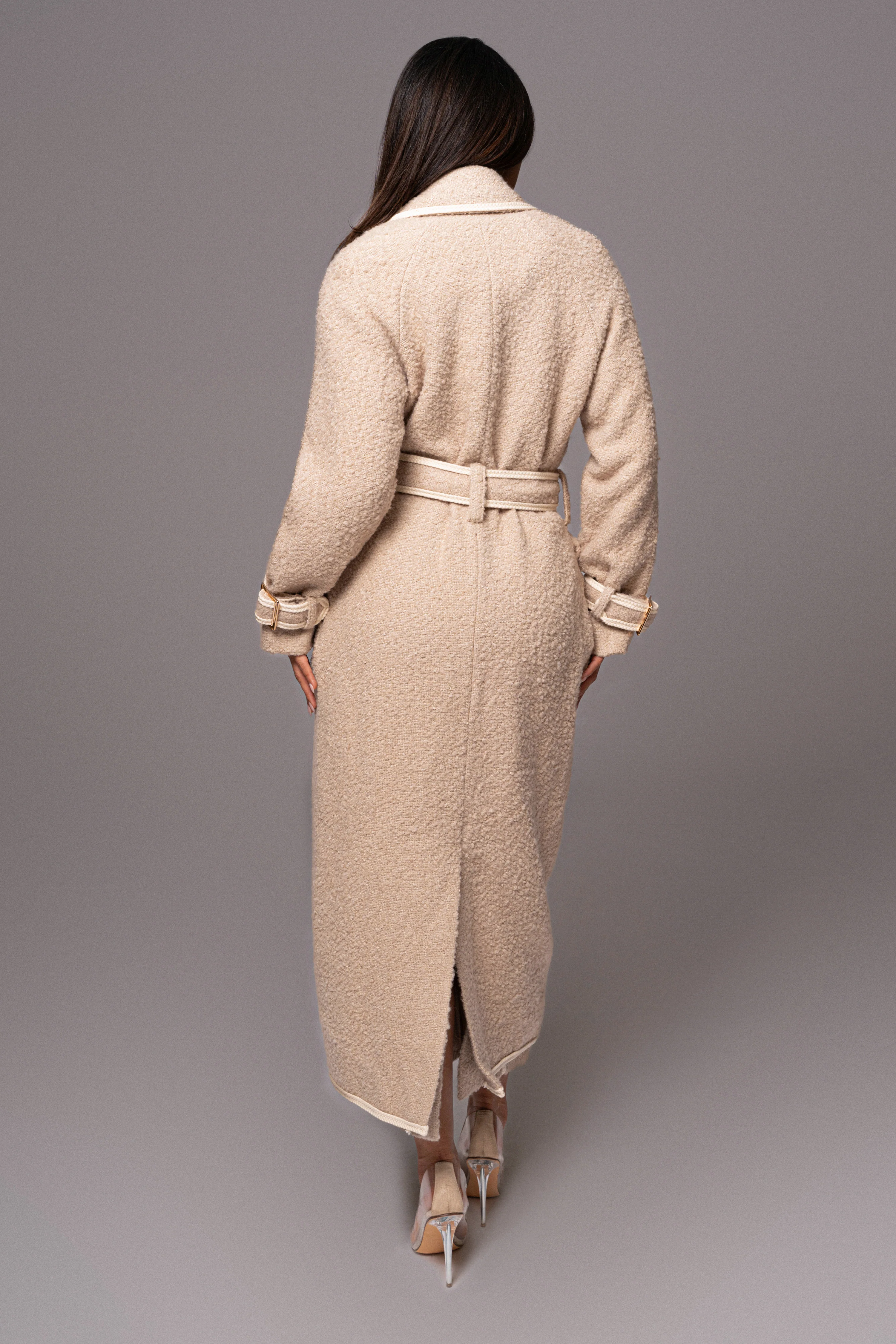 Beige Fit For Success Boucle Coat - Image 13
