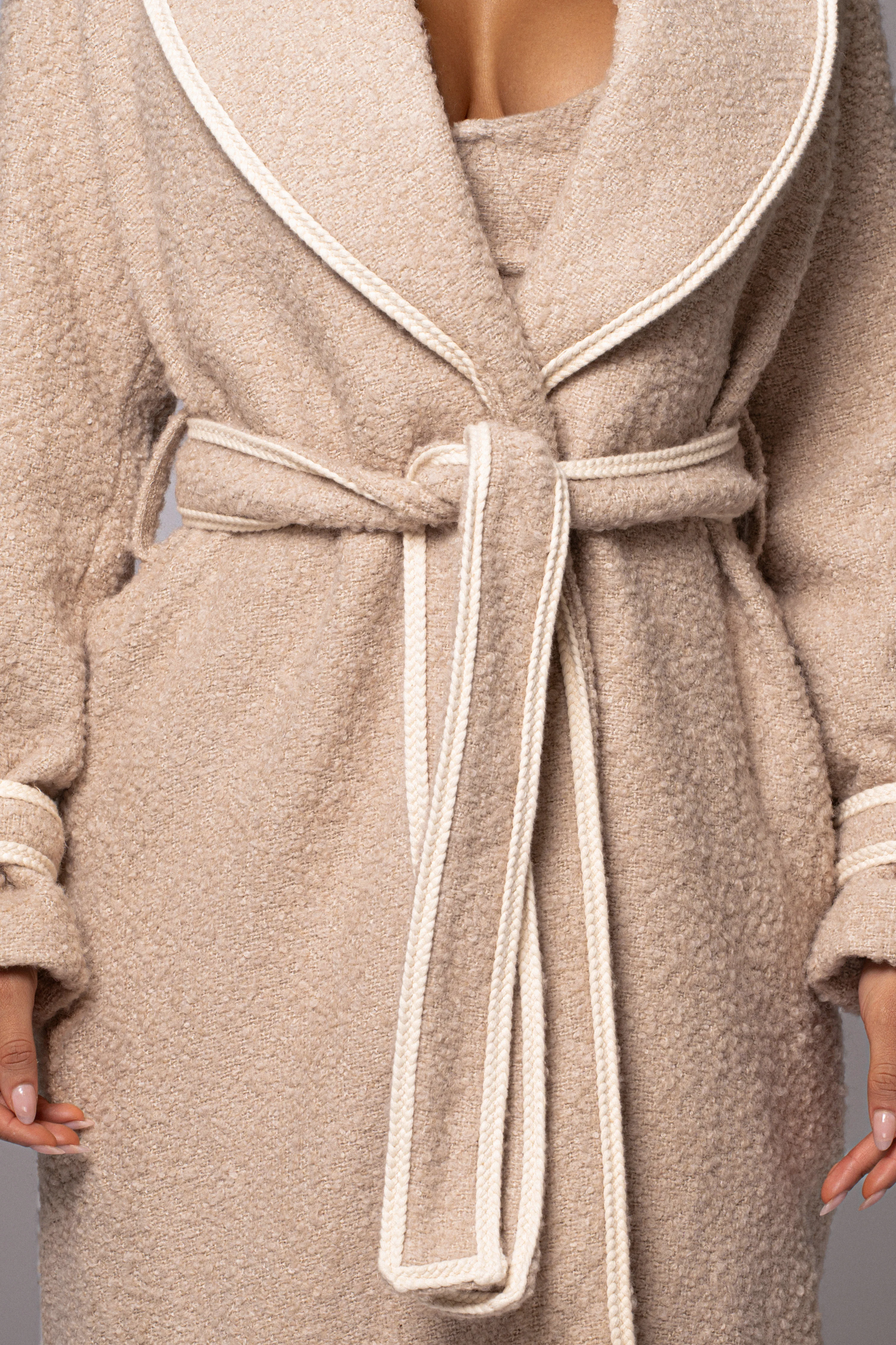 Beige Fit For Success Boucle Coat - Image 3