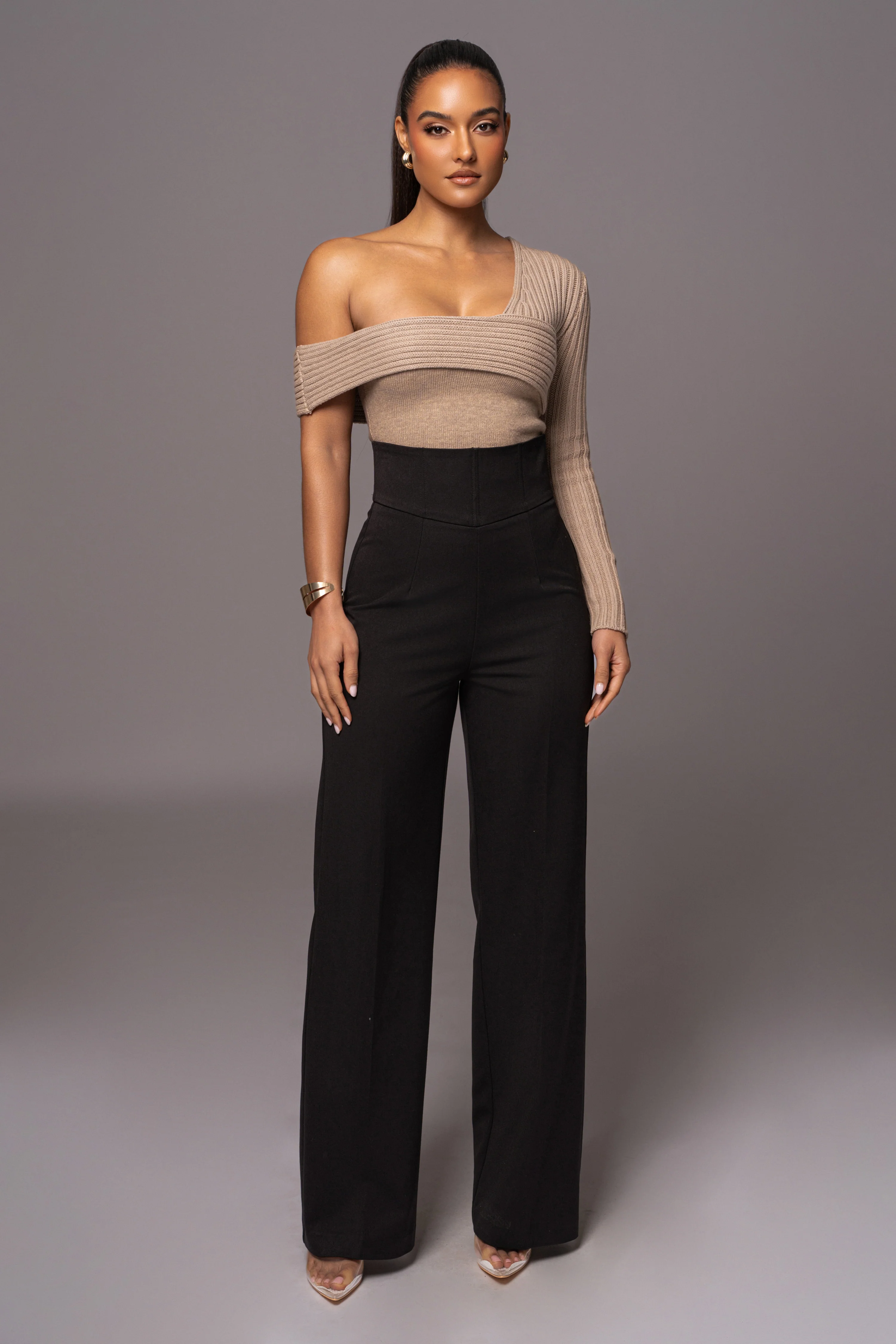 Beige Hadi Sweater Knit Top - Image 3