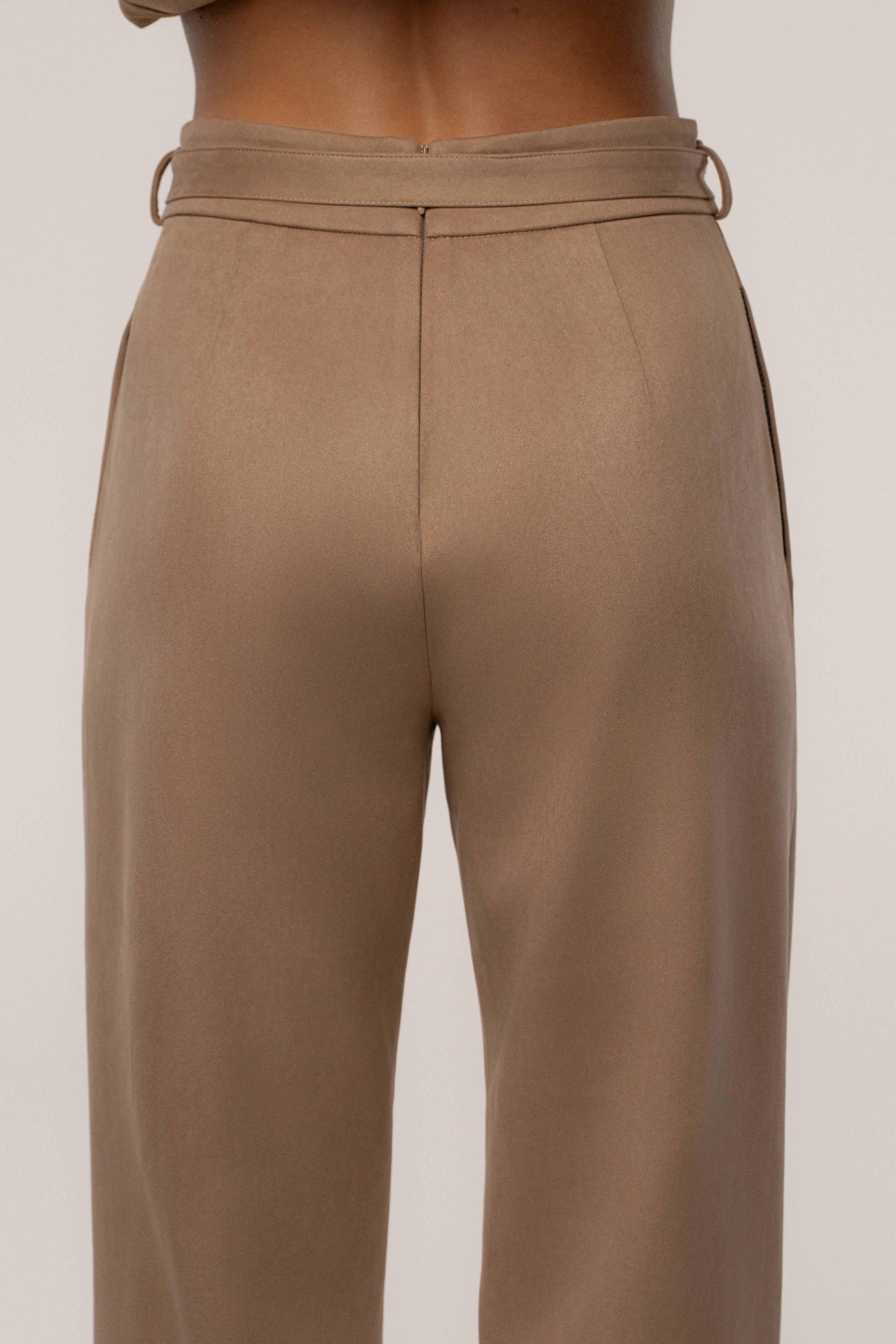 Beige Heidi Belted Suede Pant - Image 10