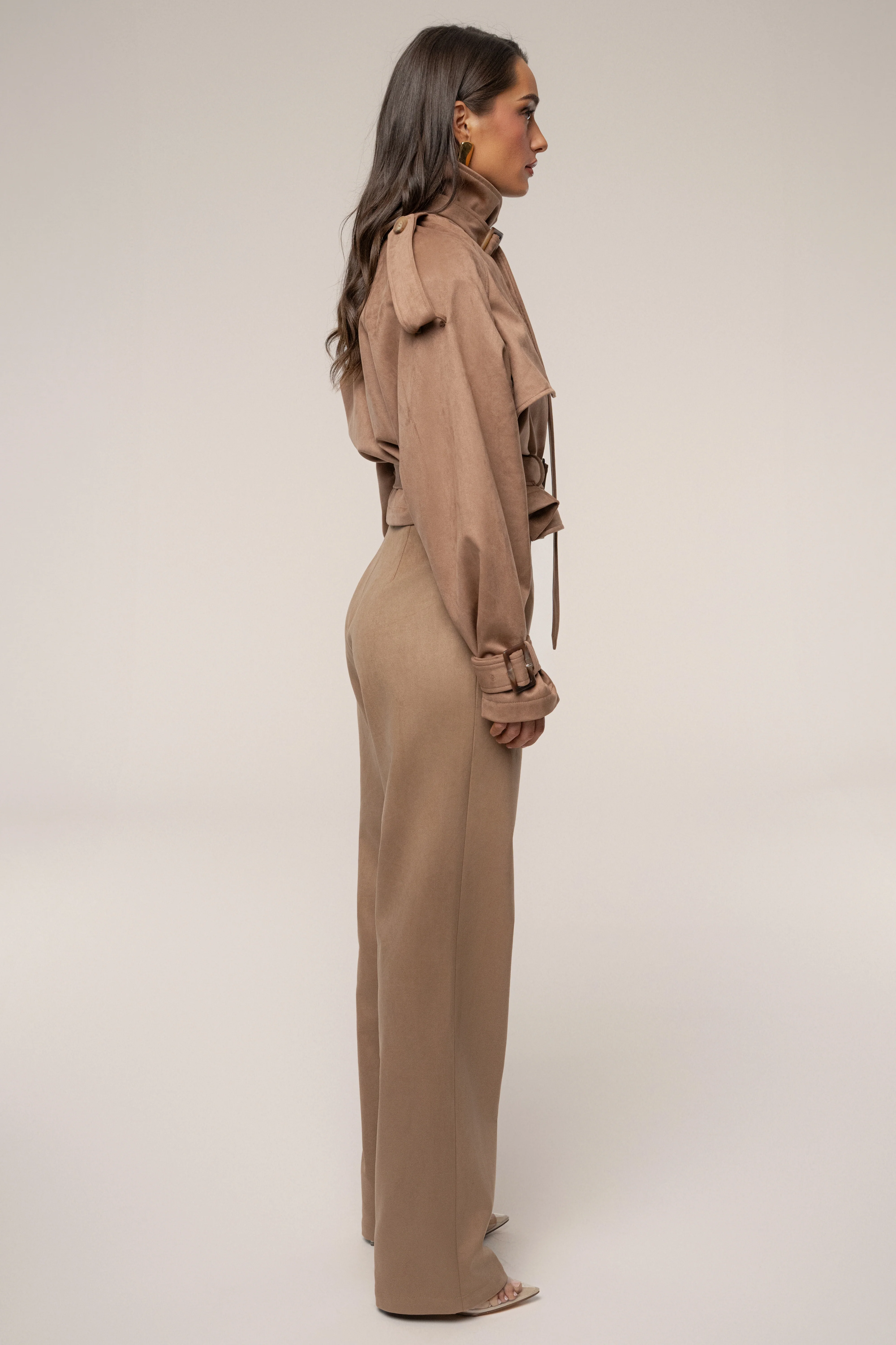 Beige Heidi Belted Suede Pant - Image 6