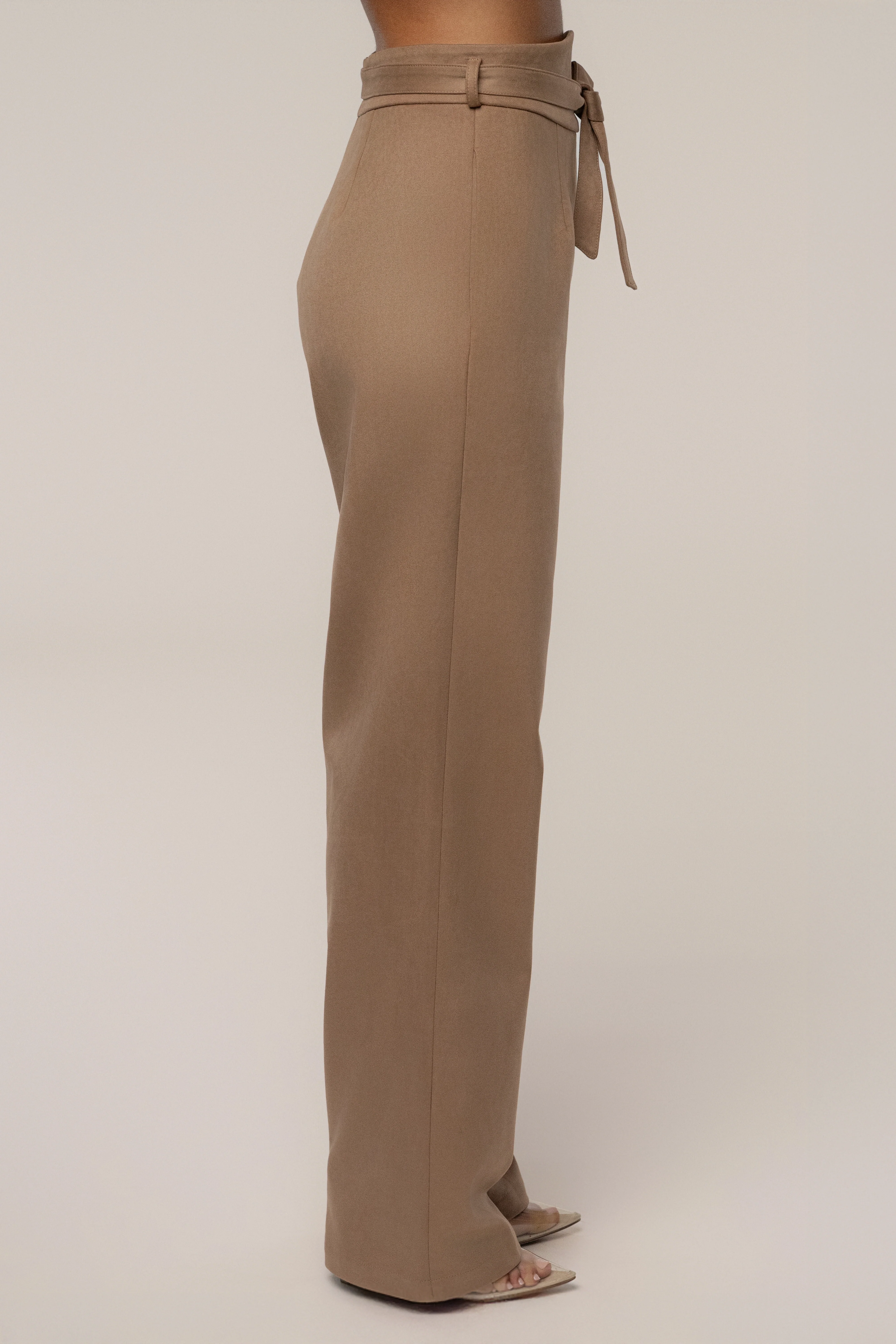 Beige Heidi Belted Suede Pant - Image 7