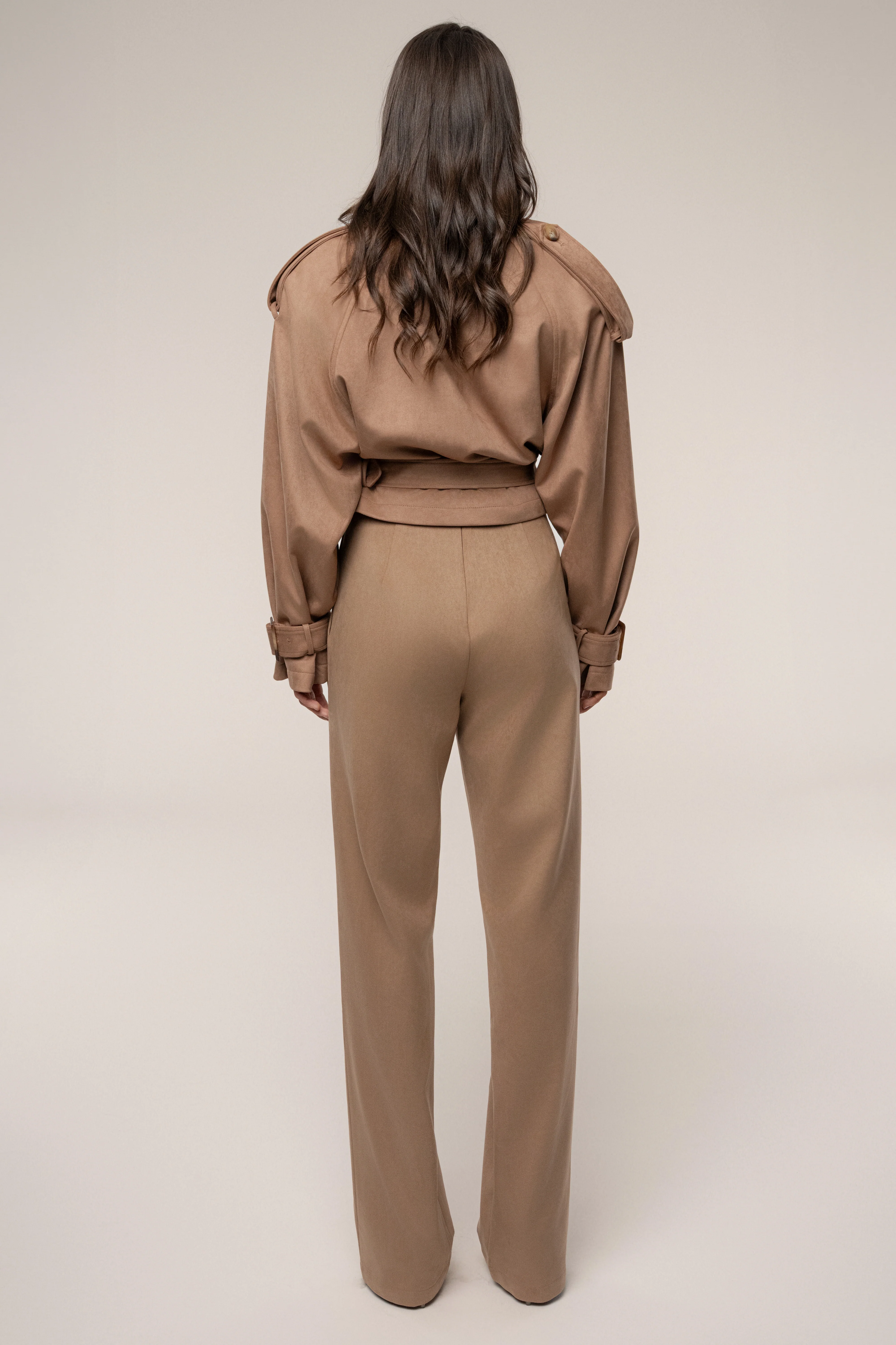 Beige Heidi Belted Suede Pant - Image 8