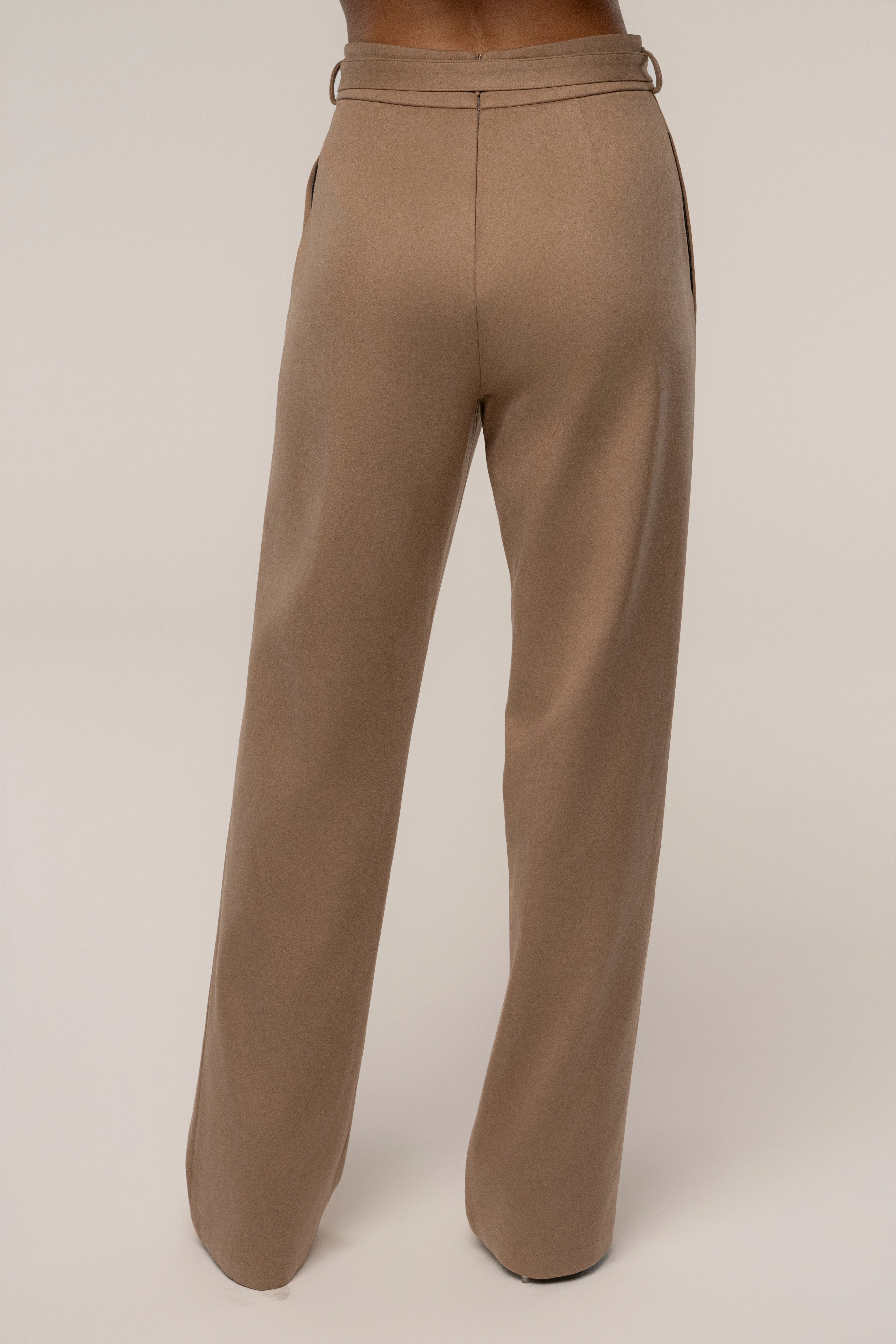 Beige Heidi Belted Suede Pant - Image 9