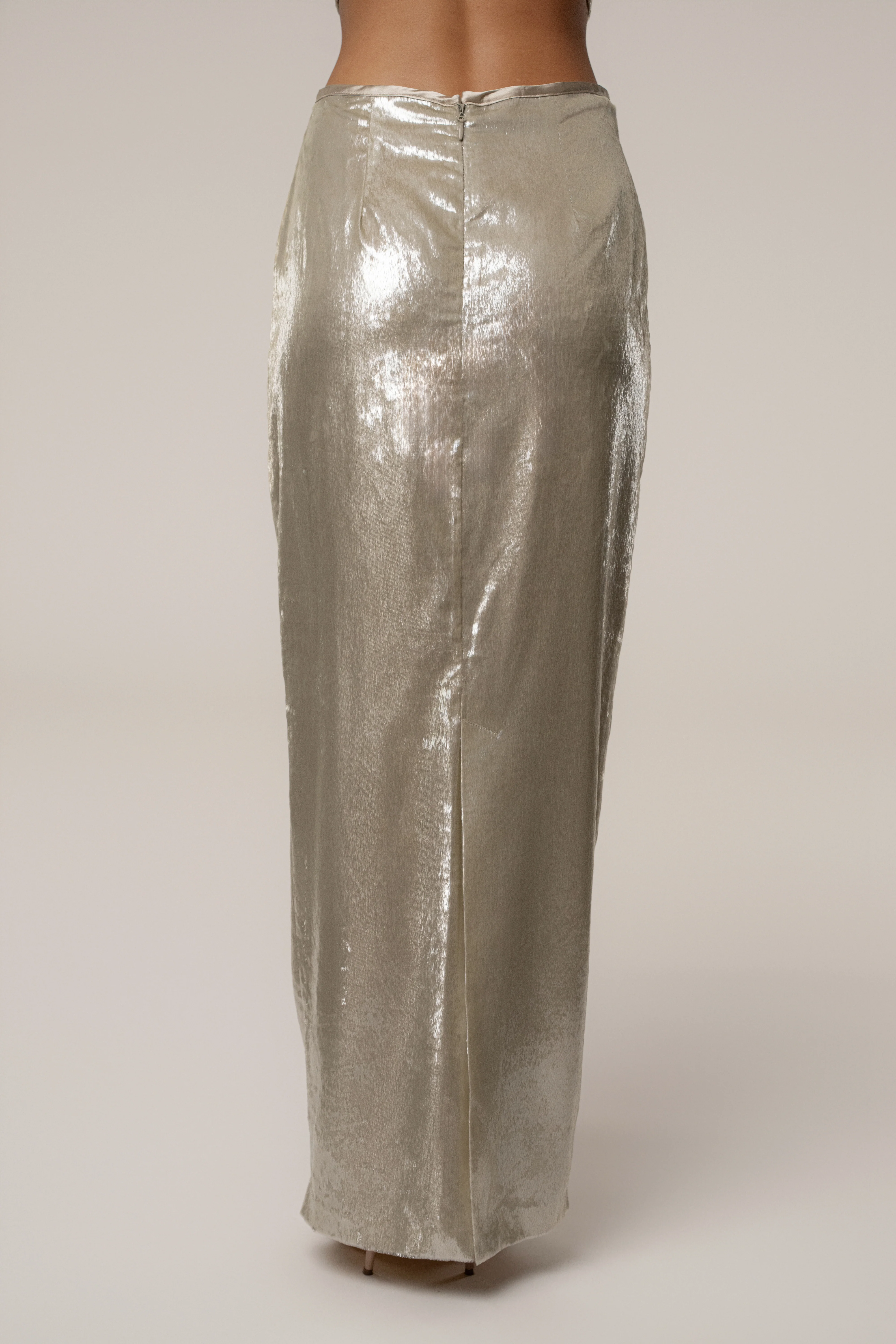 Beige Illuminate Maxi Skirt - Image 11