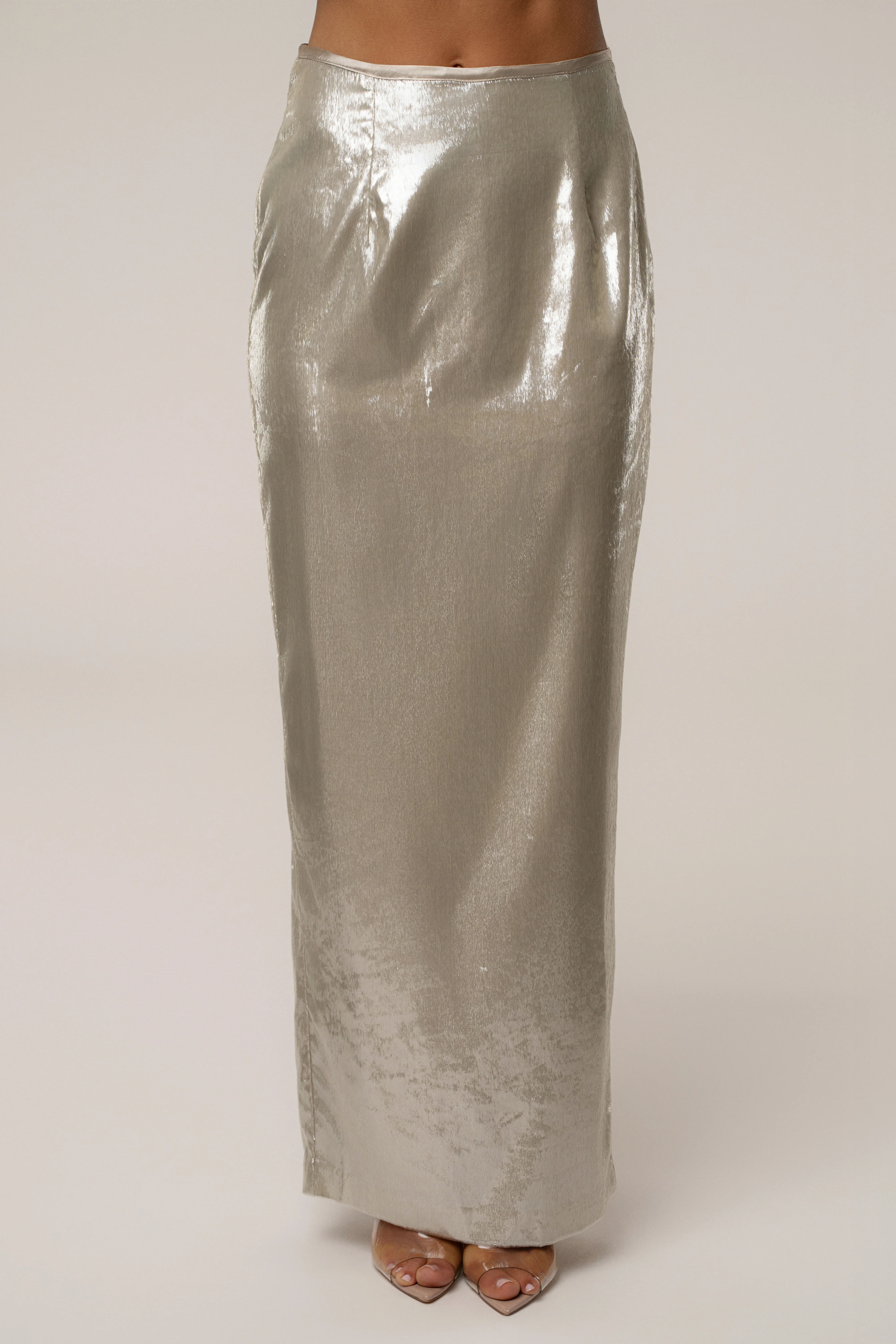 Beige Illuminate Maxi Skirt - Image 4