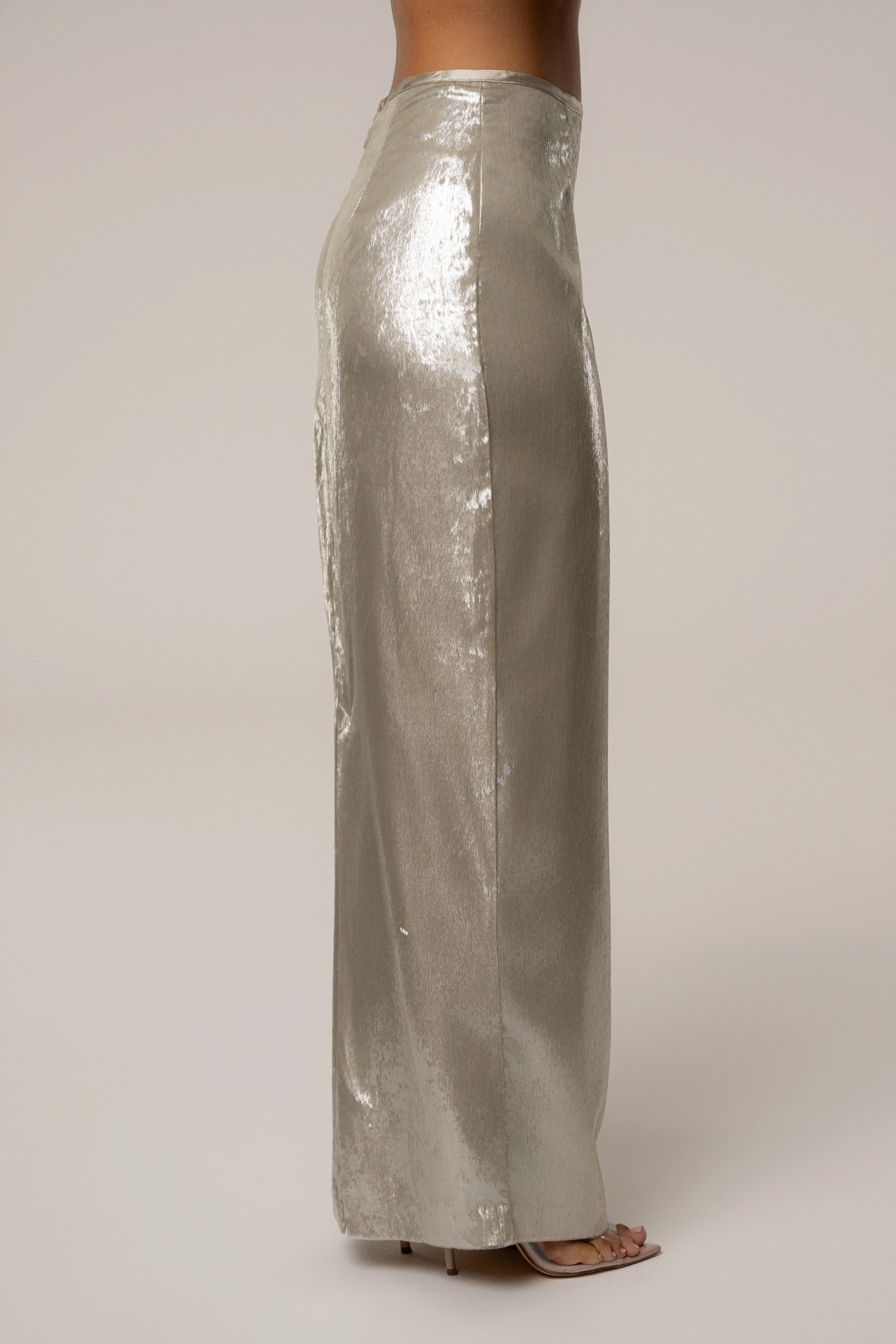 Beige Illuminate Maxi Skirt - Image 7