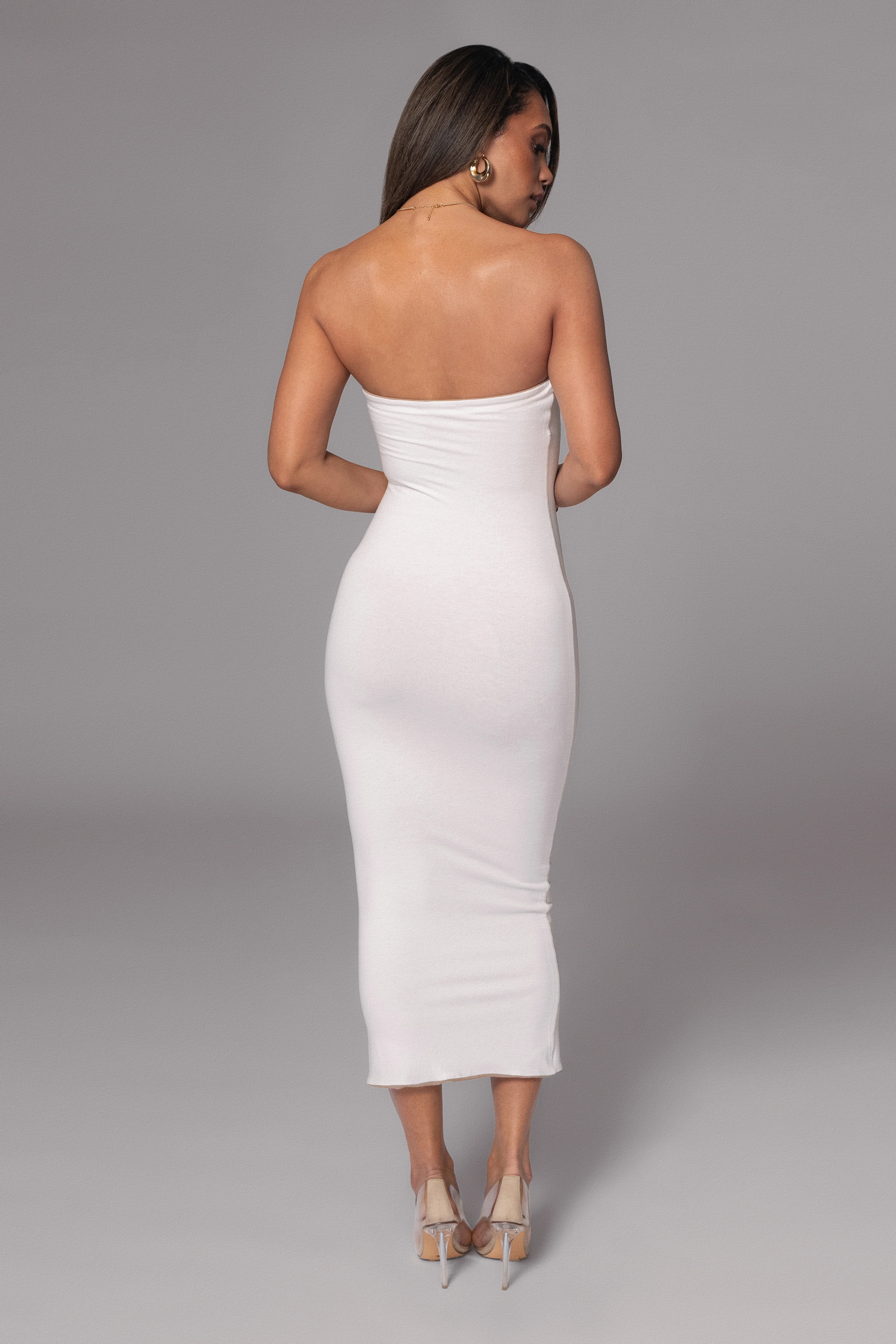 Beige/Ivory Shelley Reversible Maxi Dress - Image 11