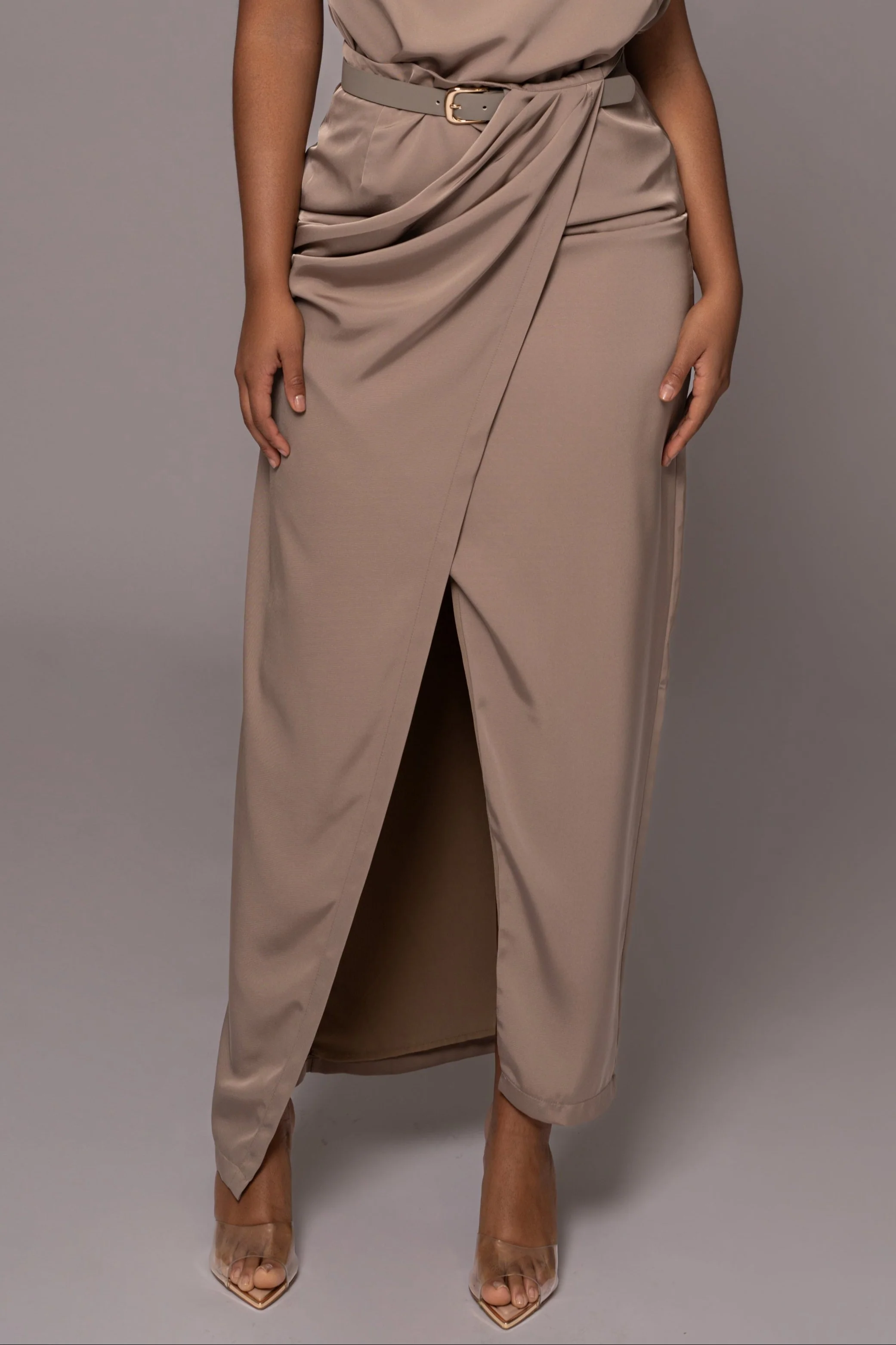Beige Jamila Drape Skirt - Image 2