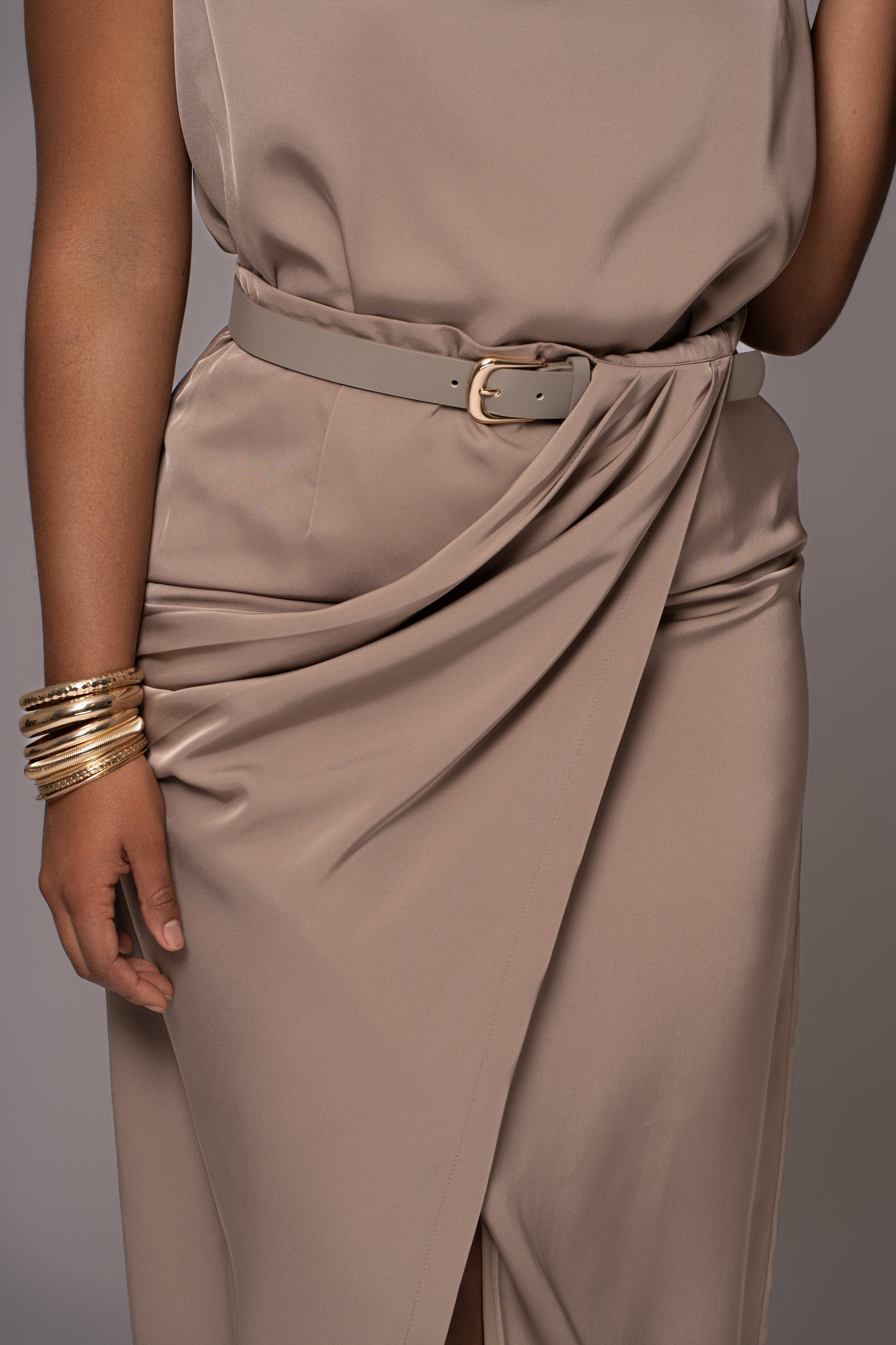 Beige Jamila Drape Skirt - Image 3