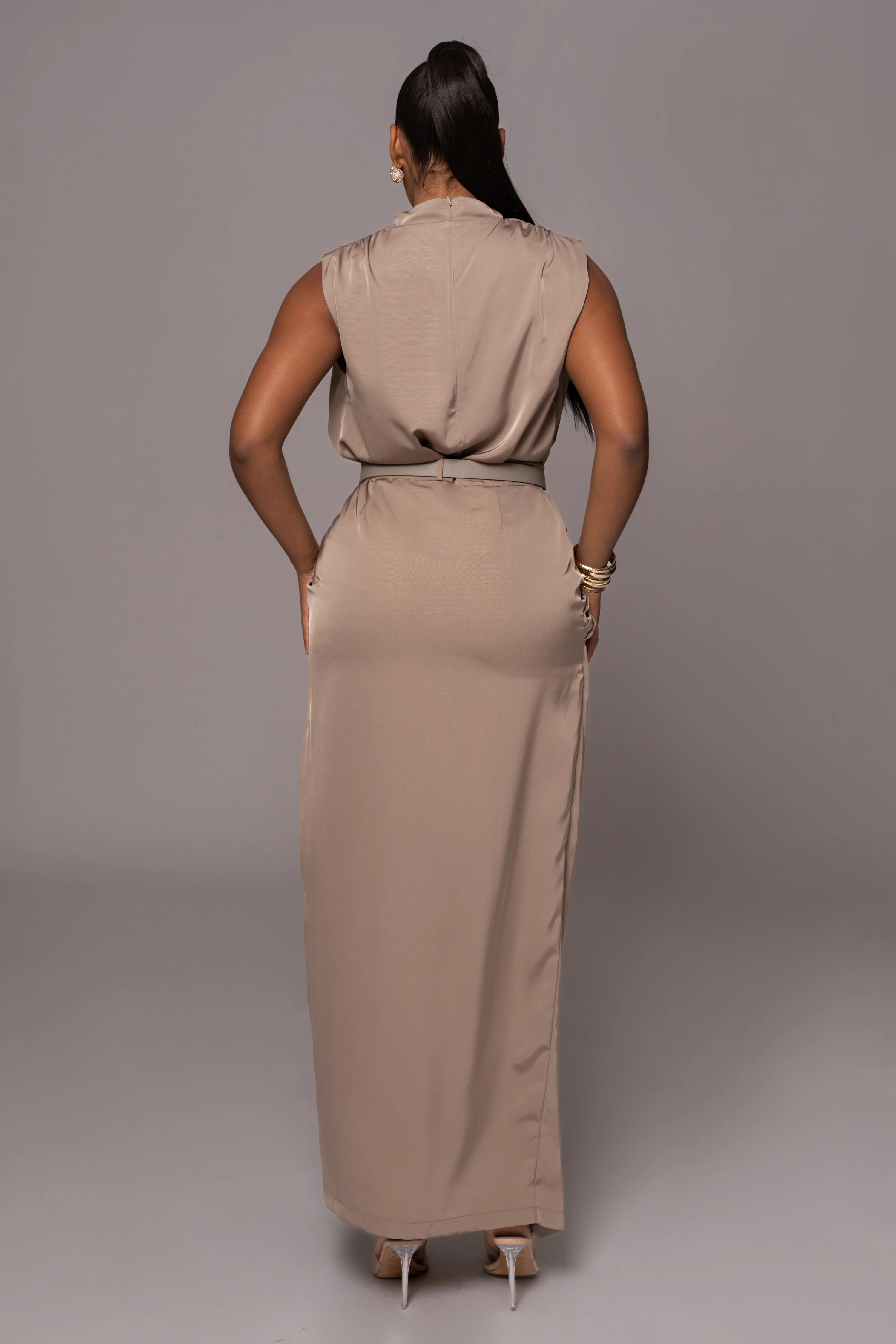 Beige Jamila Drape Skirt - Image 6
